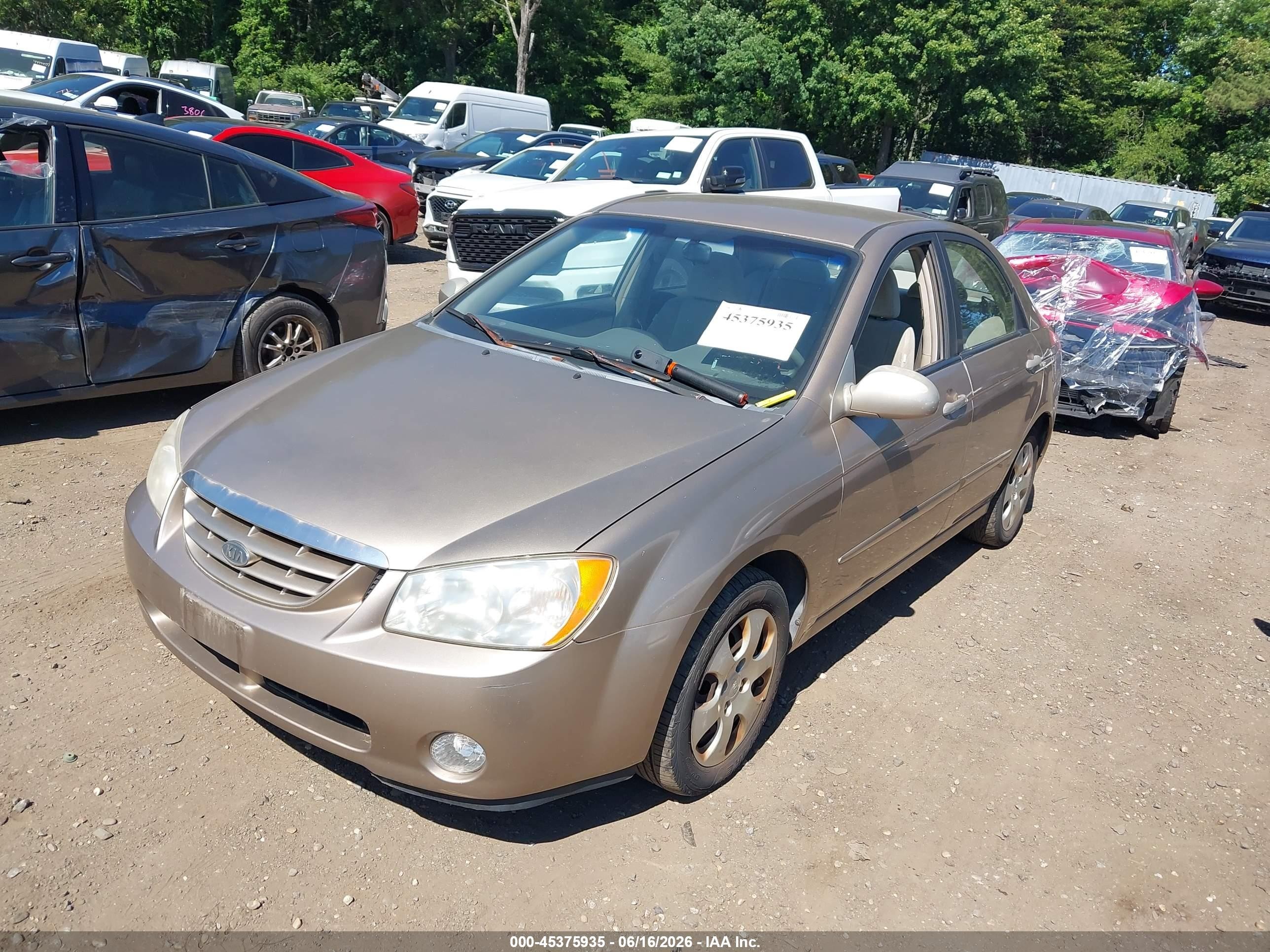 2005 Kia Spectra Ex/lx/sx Золотой vin: KNAFE122655157121