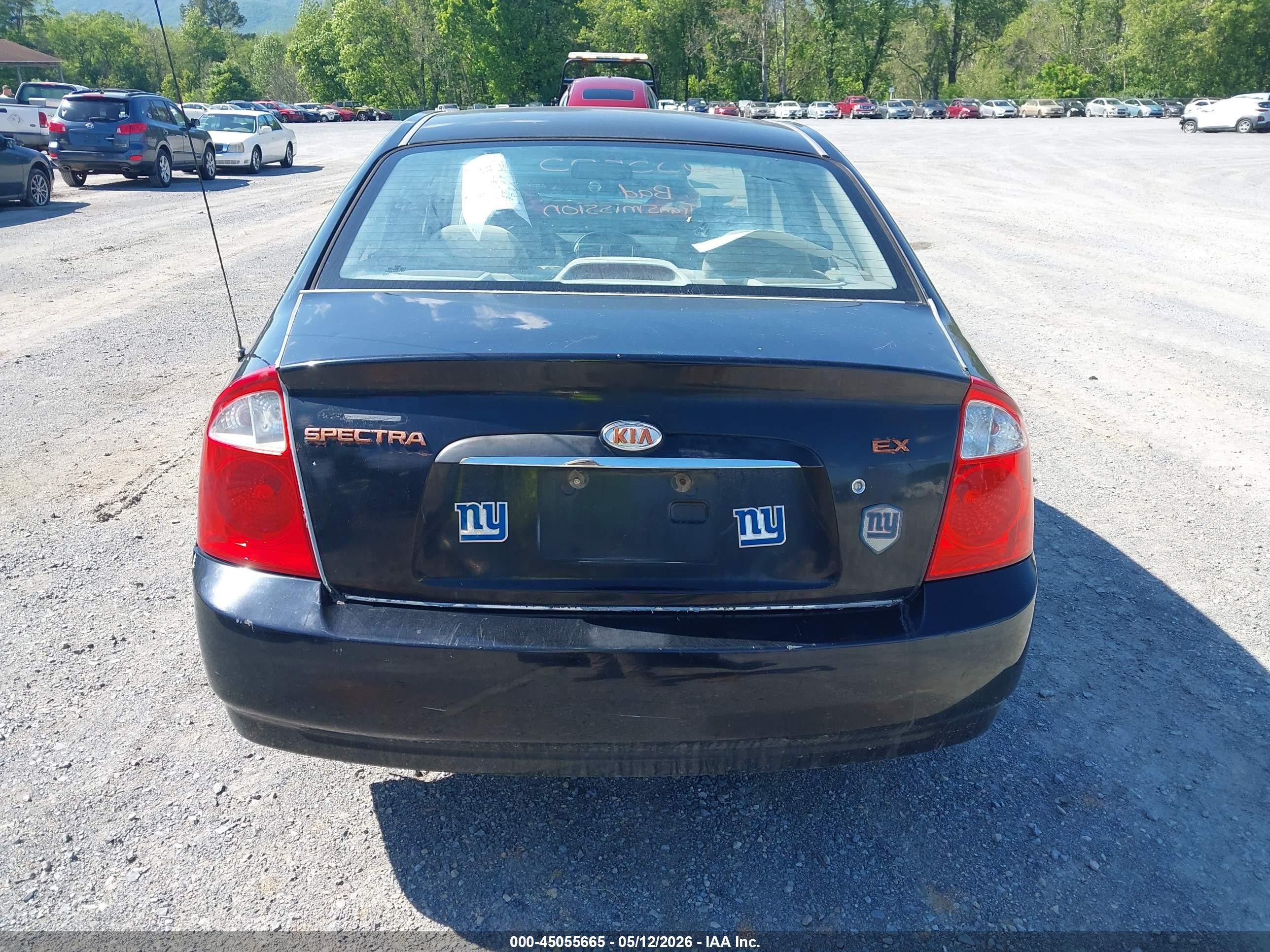 2006 Kia Spectra Ex/lx/sx Black vin: KNAFE122665307309