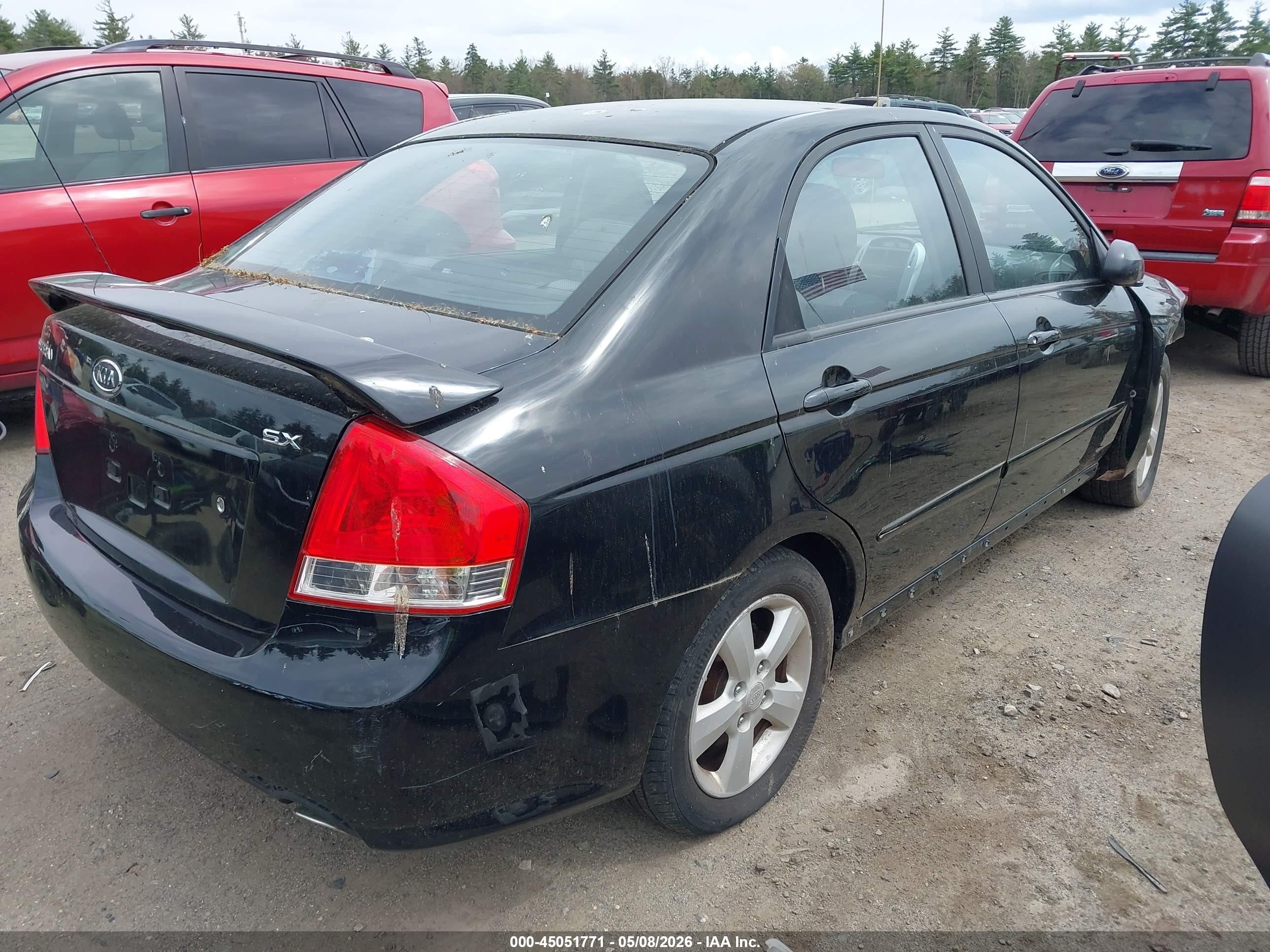 2007 Kia Spectra Sx Black vin: KNAFE122675006637