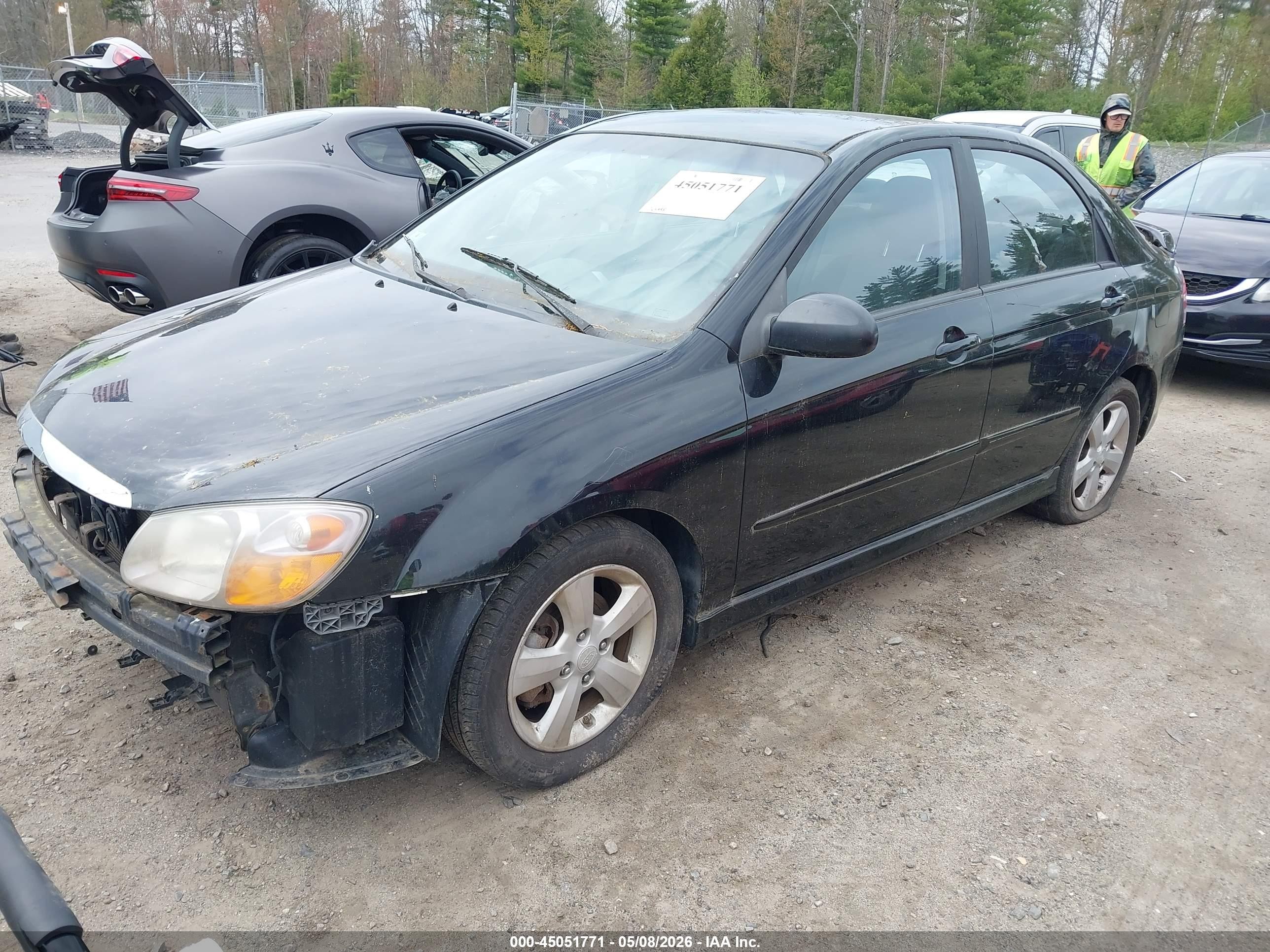 2007 Kia Spectra Sx Black vin: KNAFE122675006637