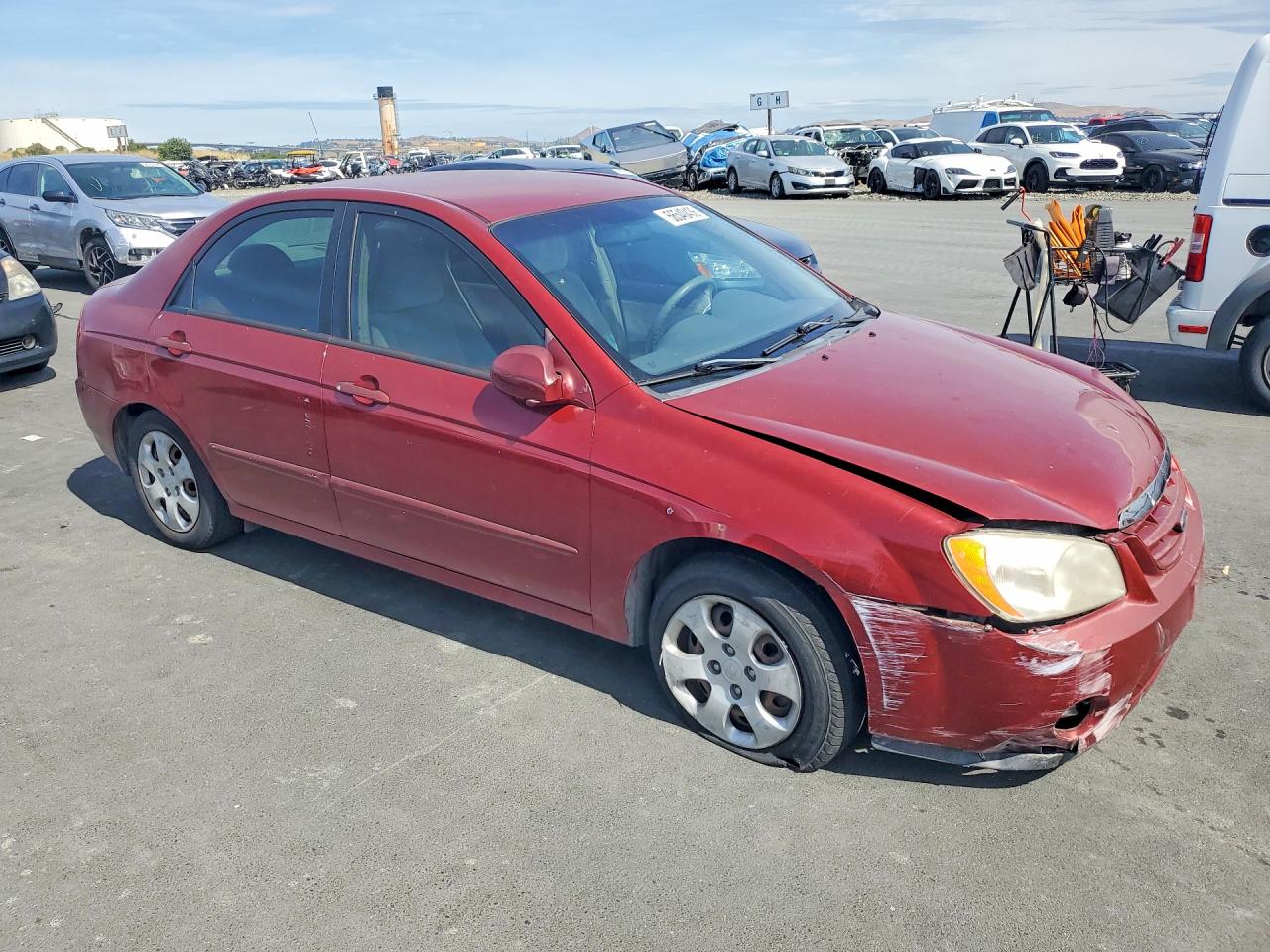 2004 Kia Spectra Lx Maroon vin: KNAFE122745036905