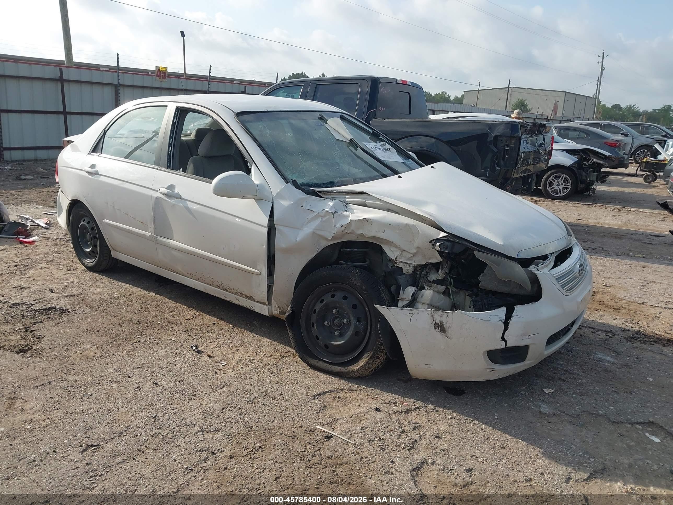 2007 Kia Spectra Ex White vin: KNAFE122775487658