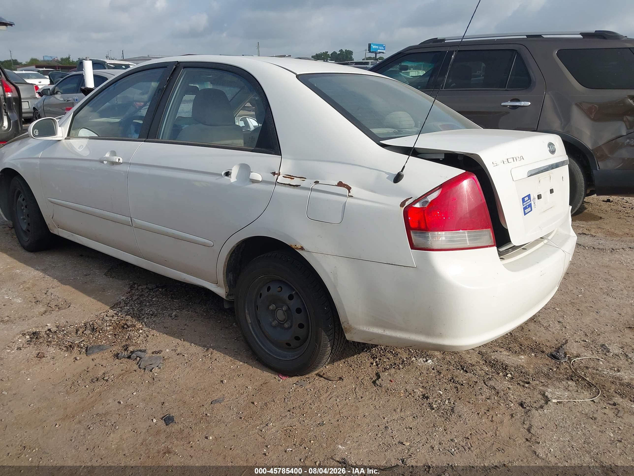2007 Kia Spectra Ex White vin: KNAFE122775487658