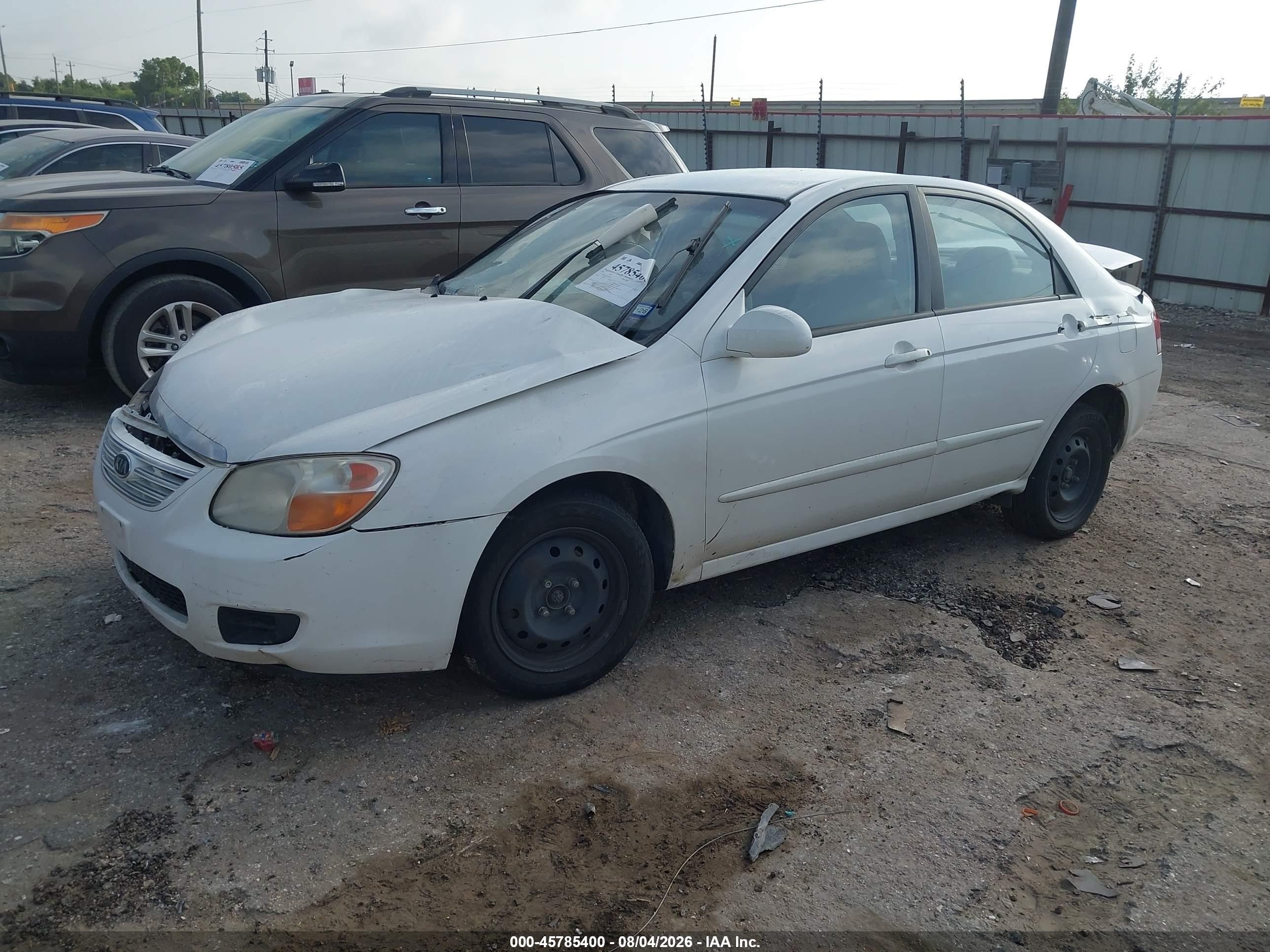 2007 Kia Spectra Ex White vin: KNAFE122775487658