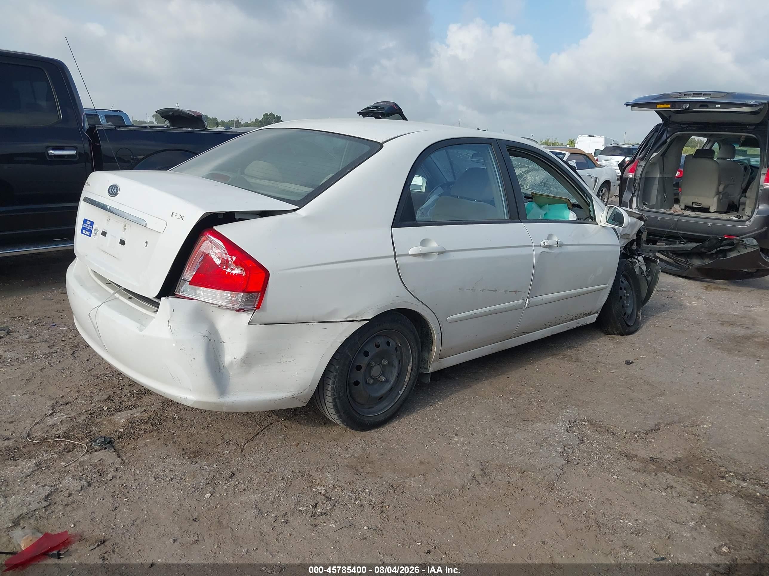 2007 Kia Spectra Ex White vin: KNAFE122775487658