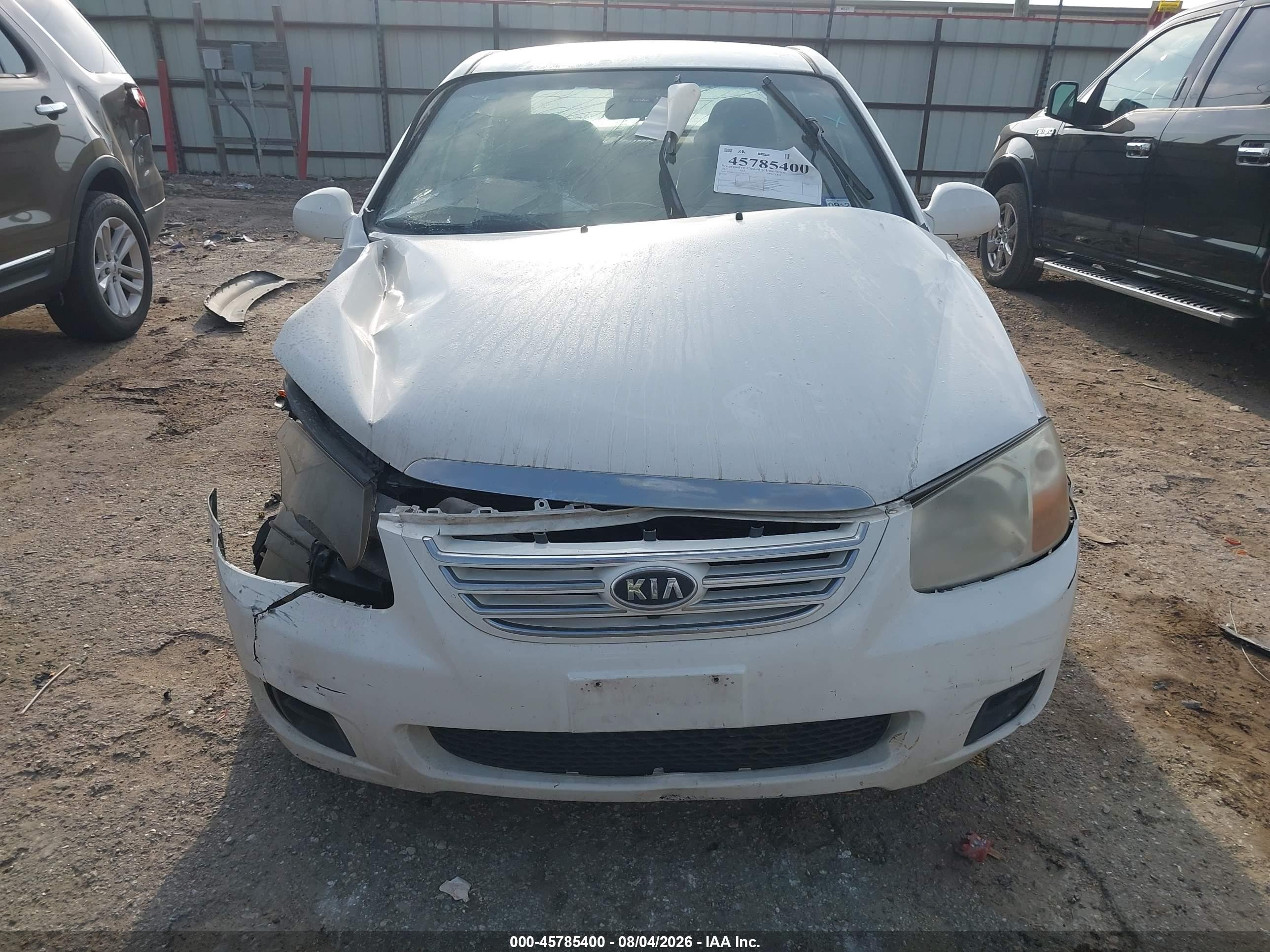 2007 Kia Spectra Ex White vin: KNAFE122775487658