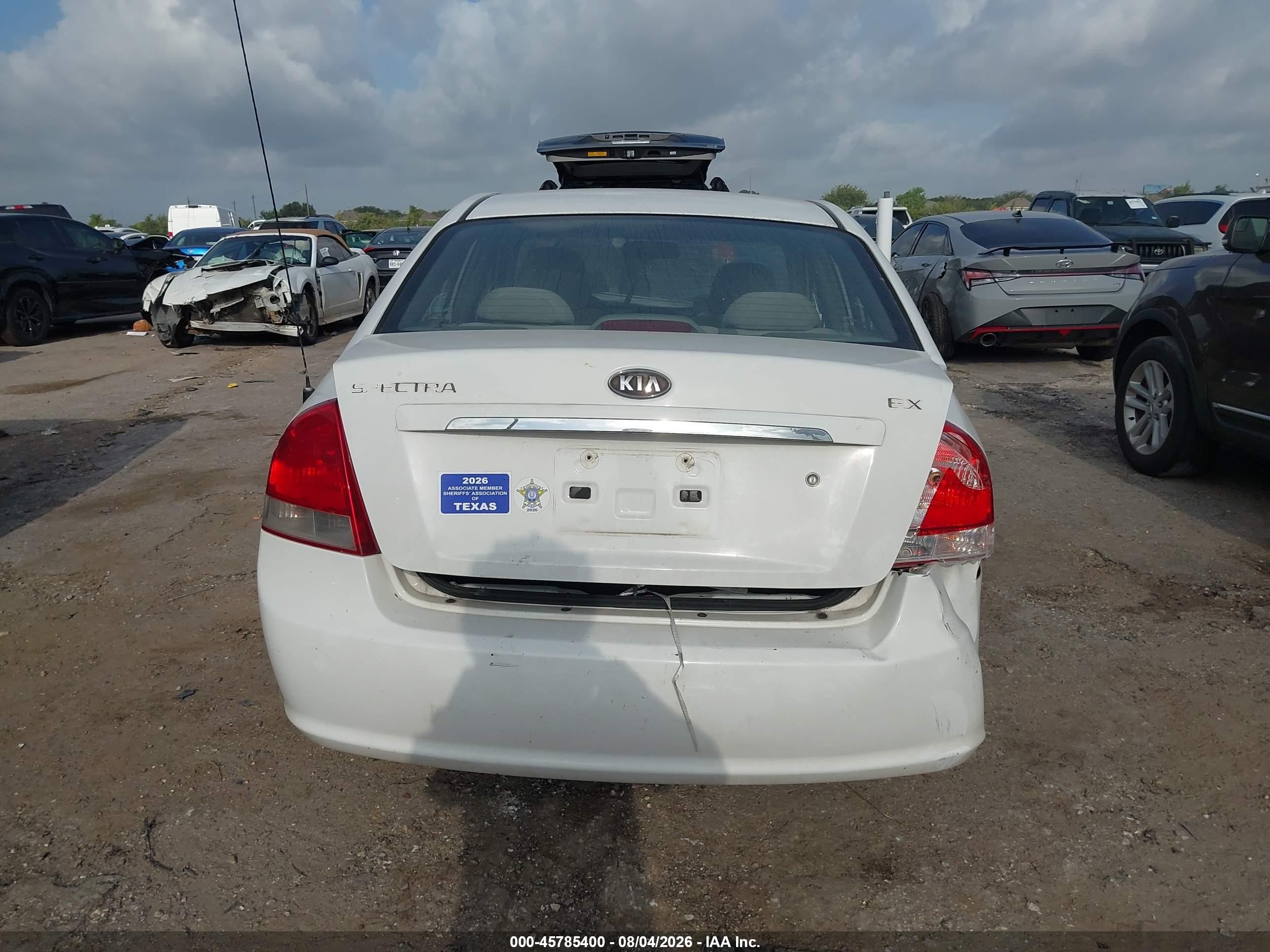 2007 Kia Spectra Ex White vin: KNAFE122775487658