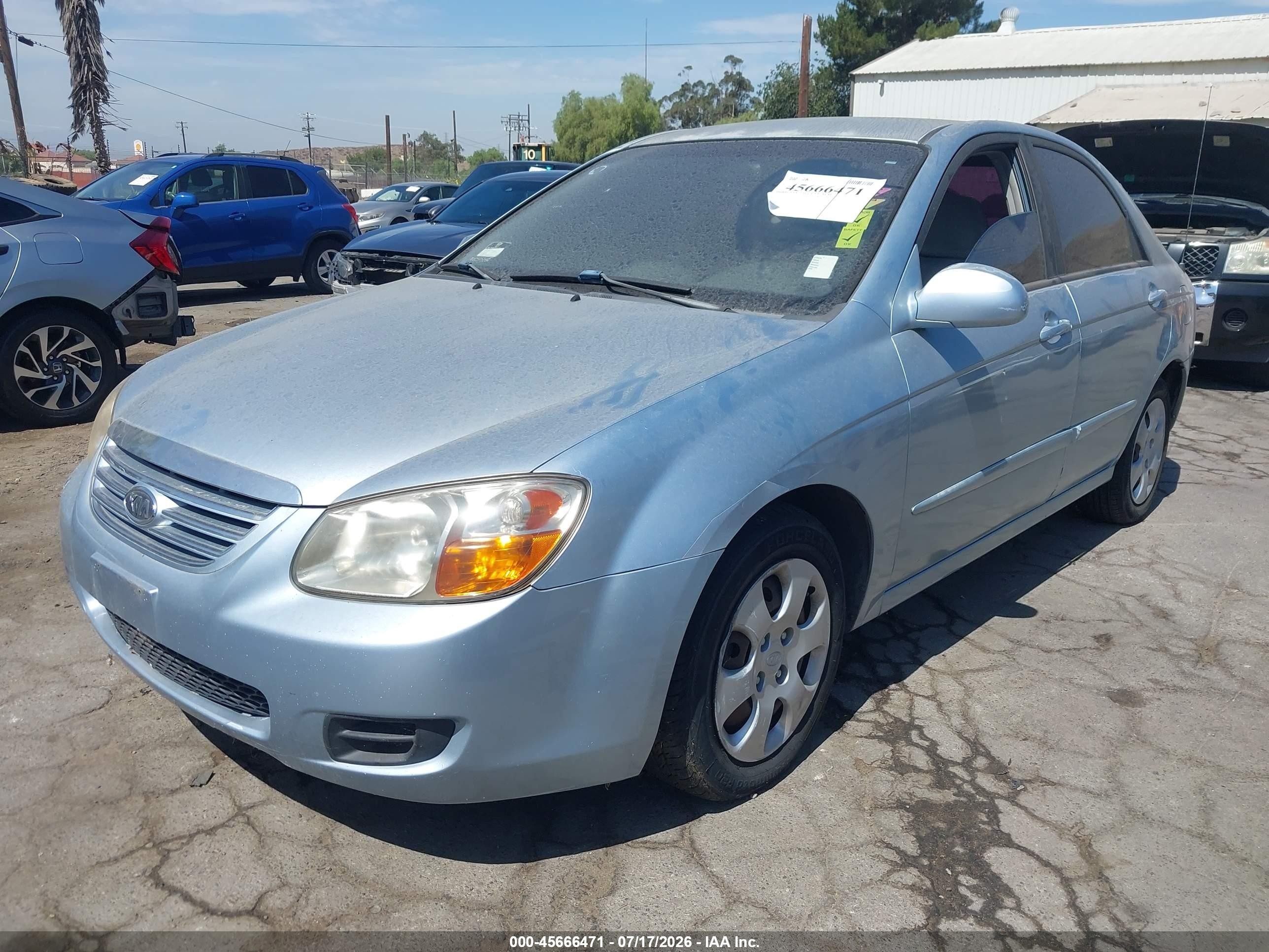 2007 Kia Spectra Ex Blue vin: KNAFE122775487918