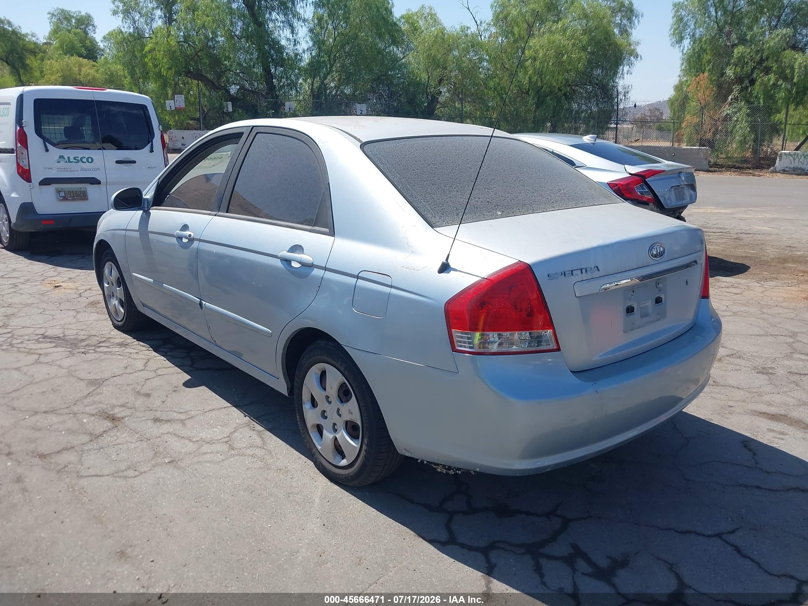 2007 Kia Spectra Ex Blue vin: KNAFE122775487918