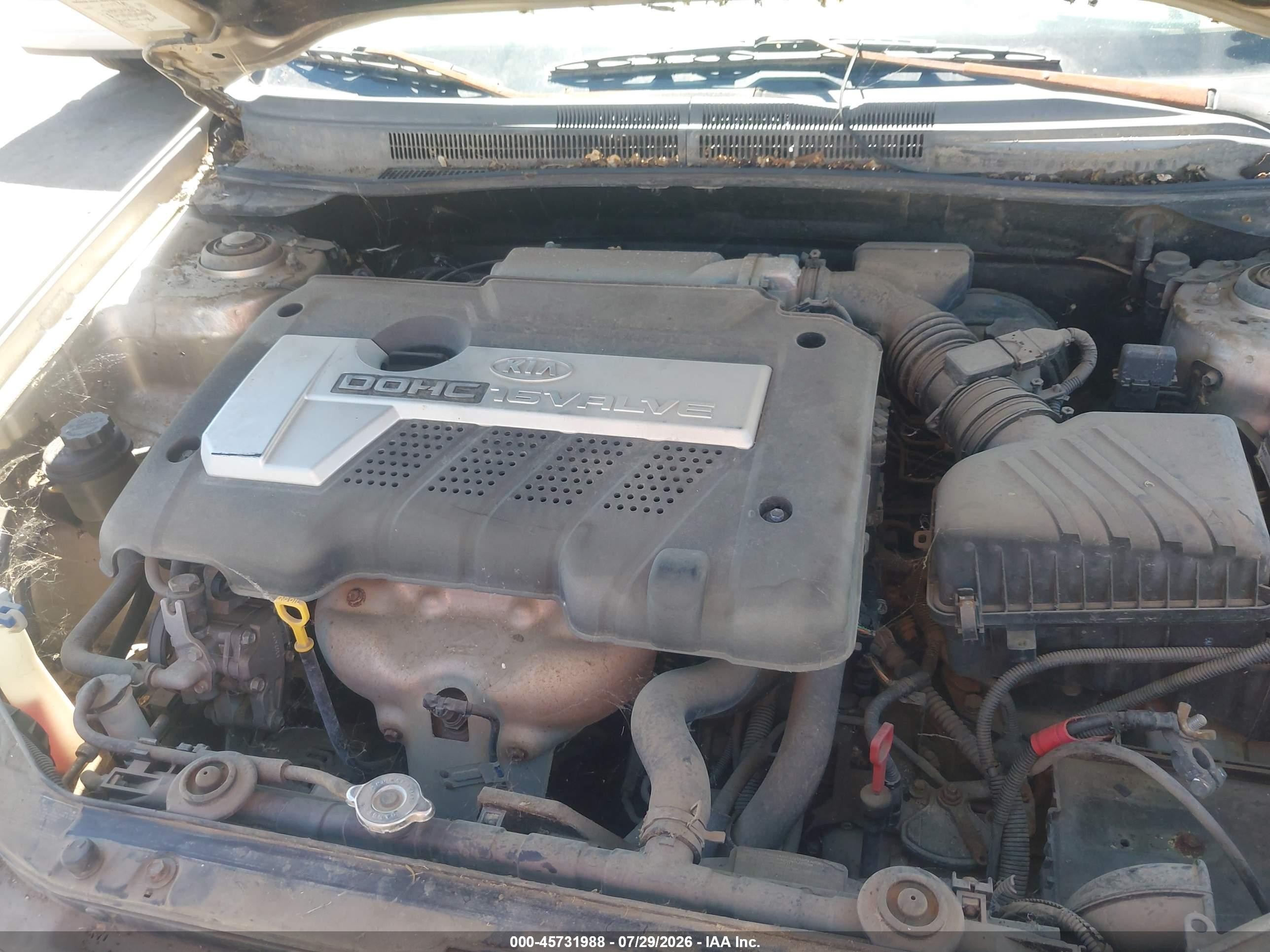 2006 Kia Spectra Ex/lx/sx Gold vin: KNAFE122865261708