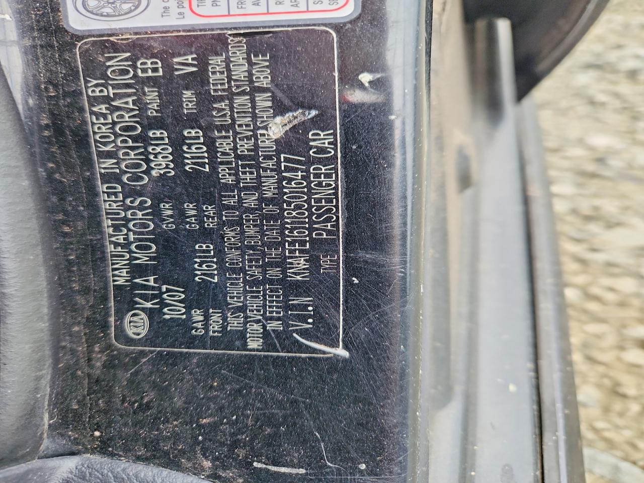 2008 Kia Spectra5 5 Sx Black vin: KNAFE161185016477