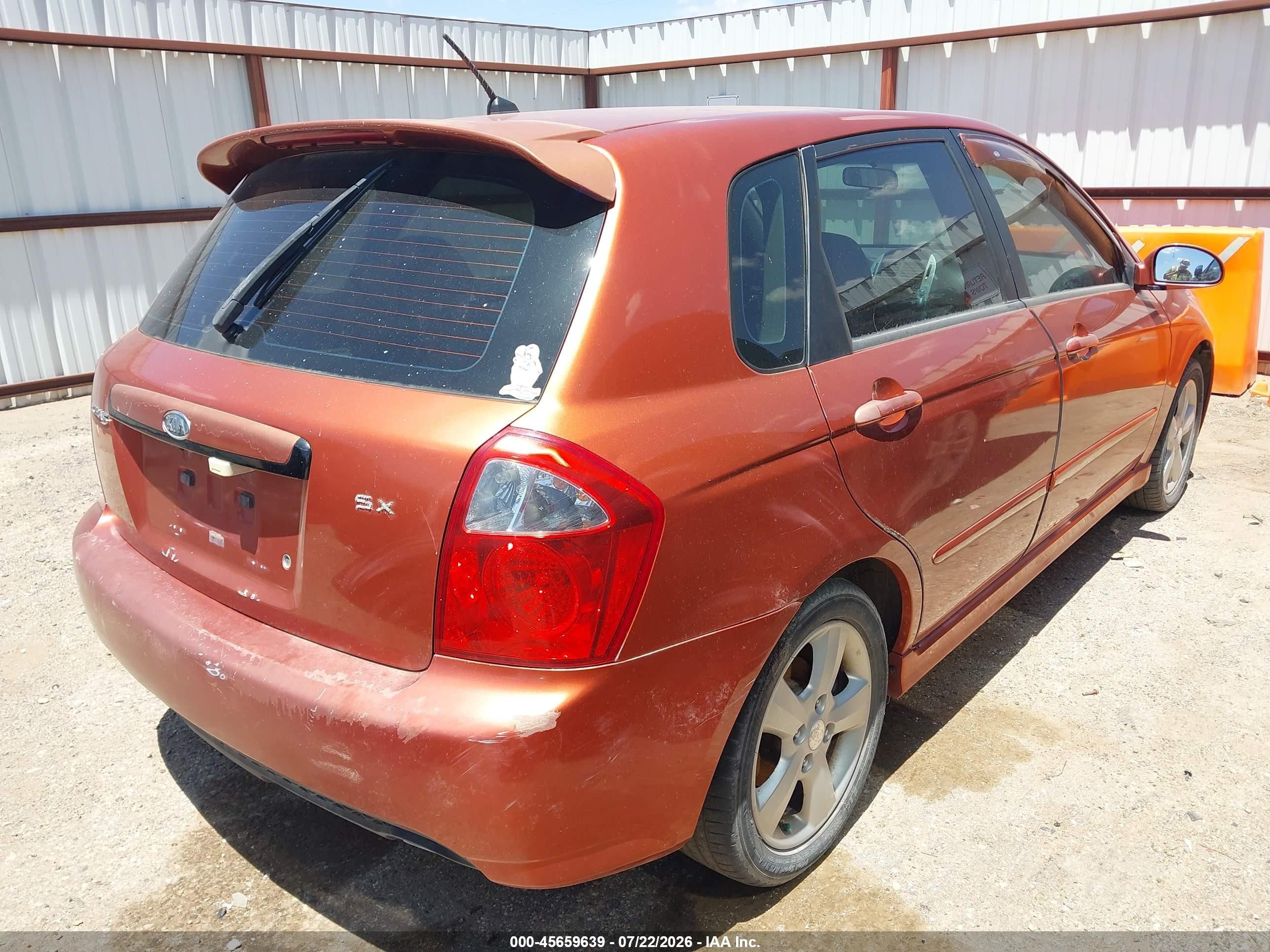 2008 Kia Spectra5 Sx Оранжевый vin: KNAFE161585013257