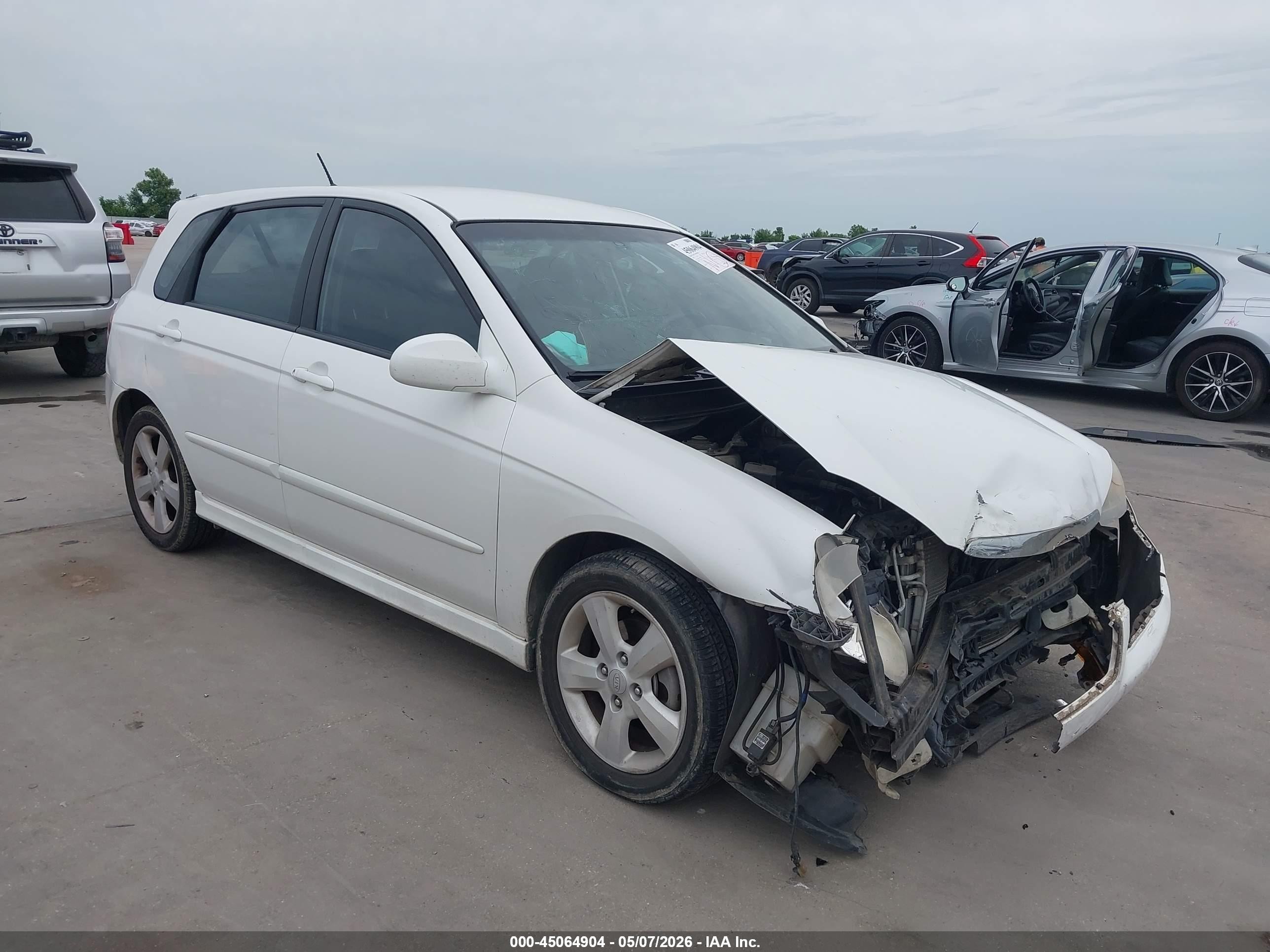 2007 Kia Spectra5 Sx White vin: KNAFE161675009653