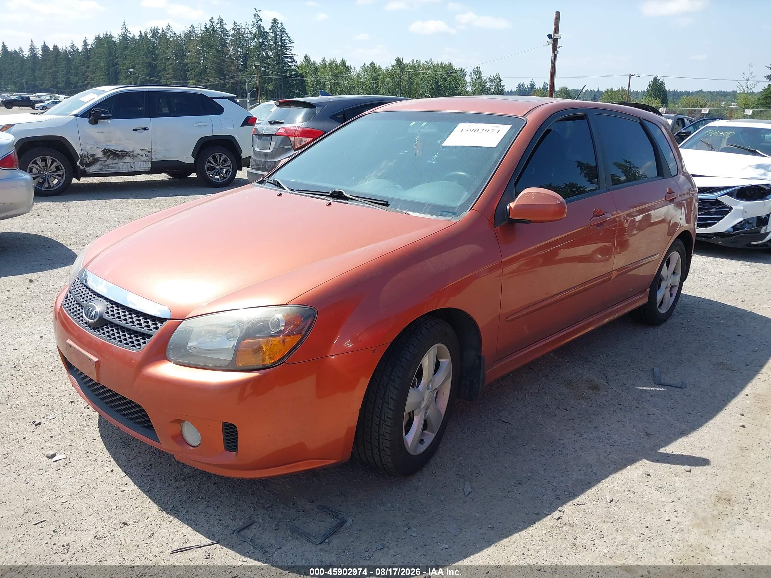 2008 Kia Spectra5 Sx Orange vin: KNAFE162285022314