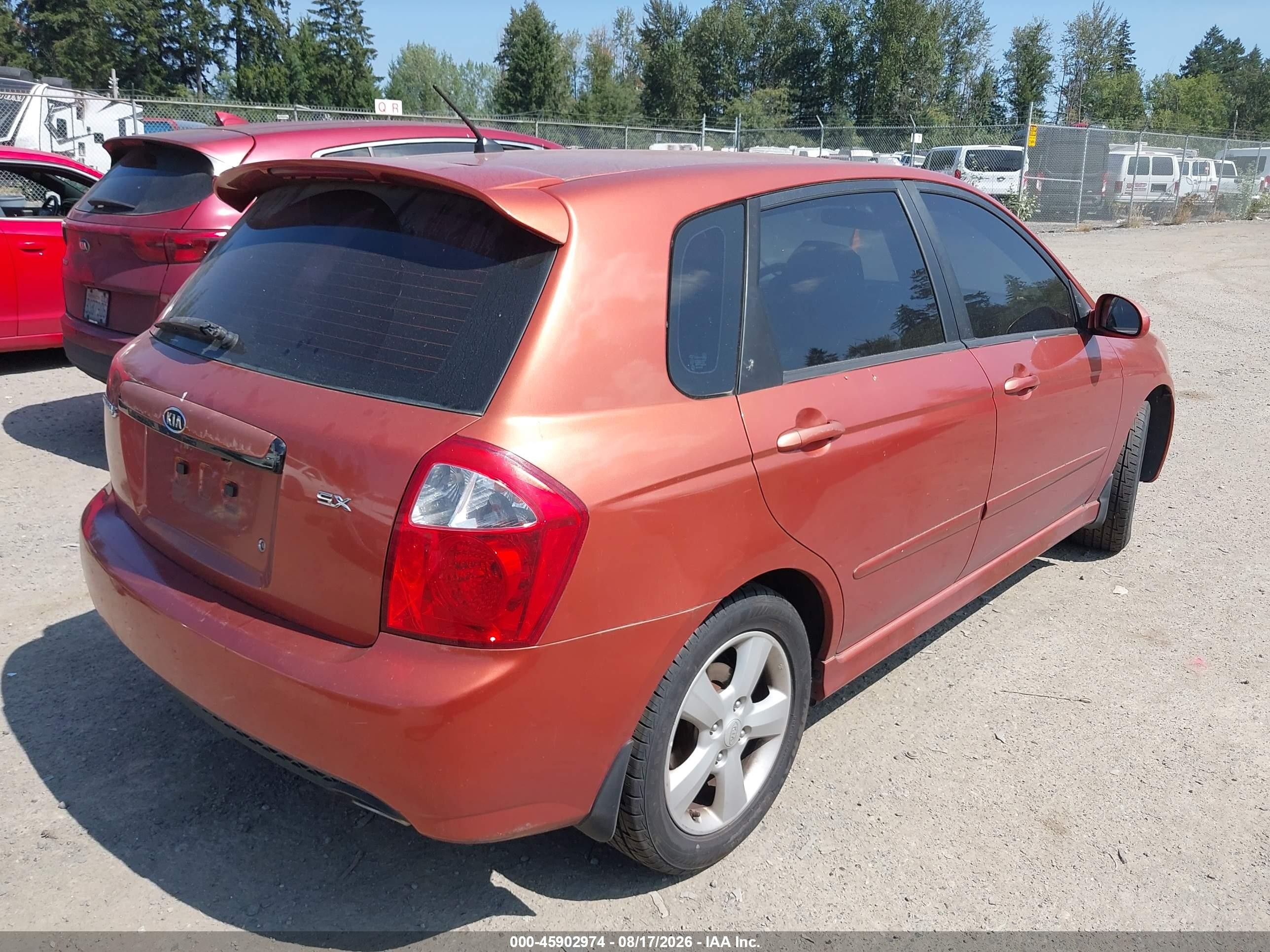 2008 Kia Spectra5 Sx Orange vin: KNAFE162285022314