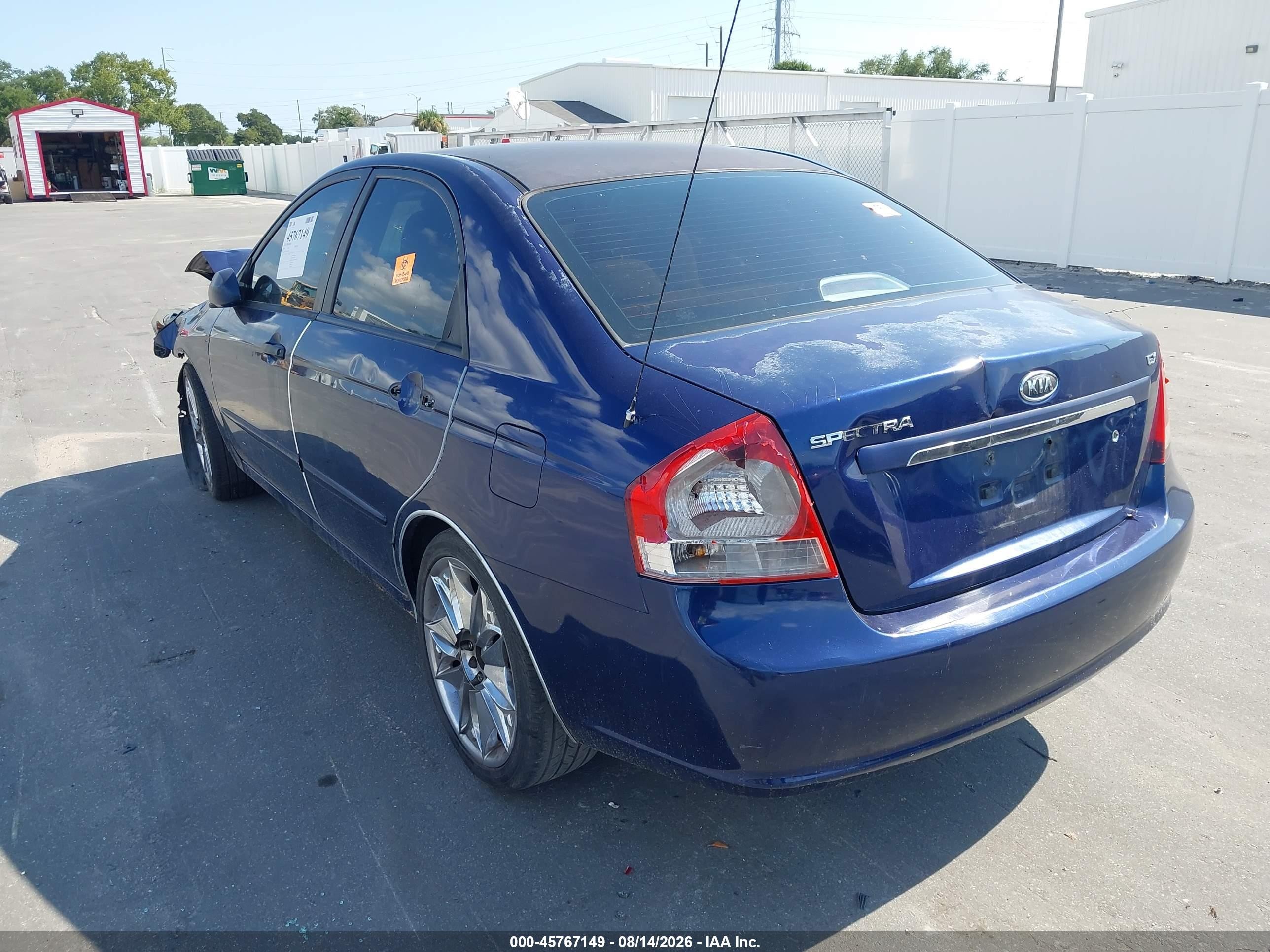 2009 Kia Spectra Ex Blue vin: KNAFE221195613108