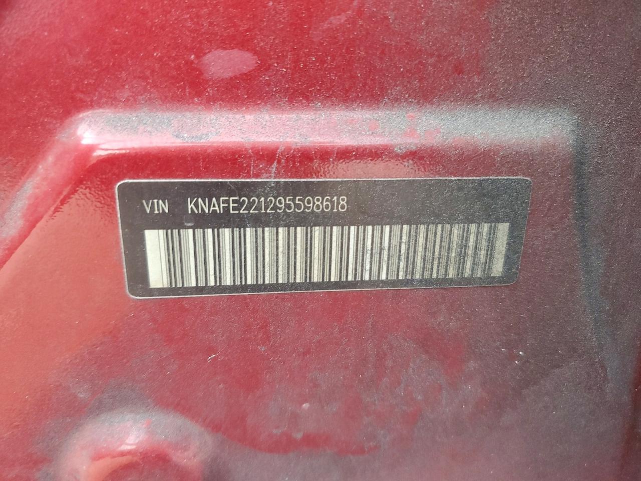2009 Kia Spectra Lx Red vin: KNAFE221295598618