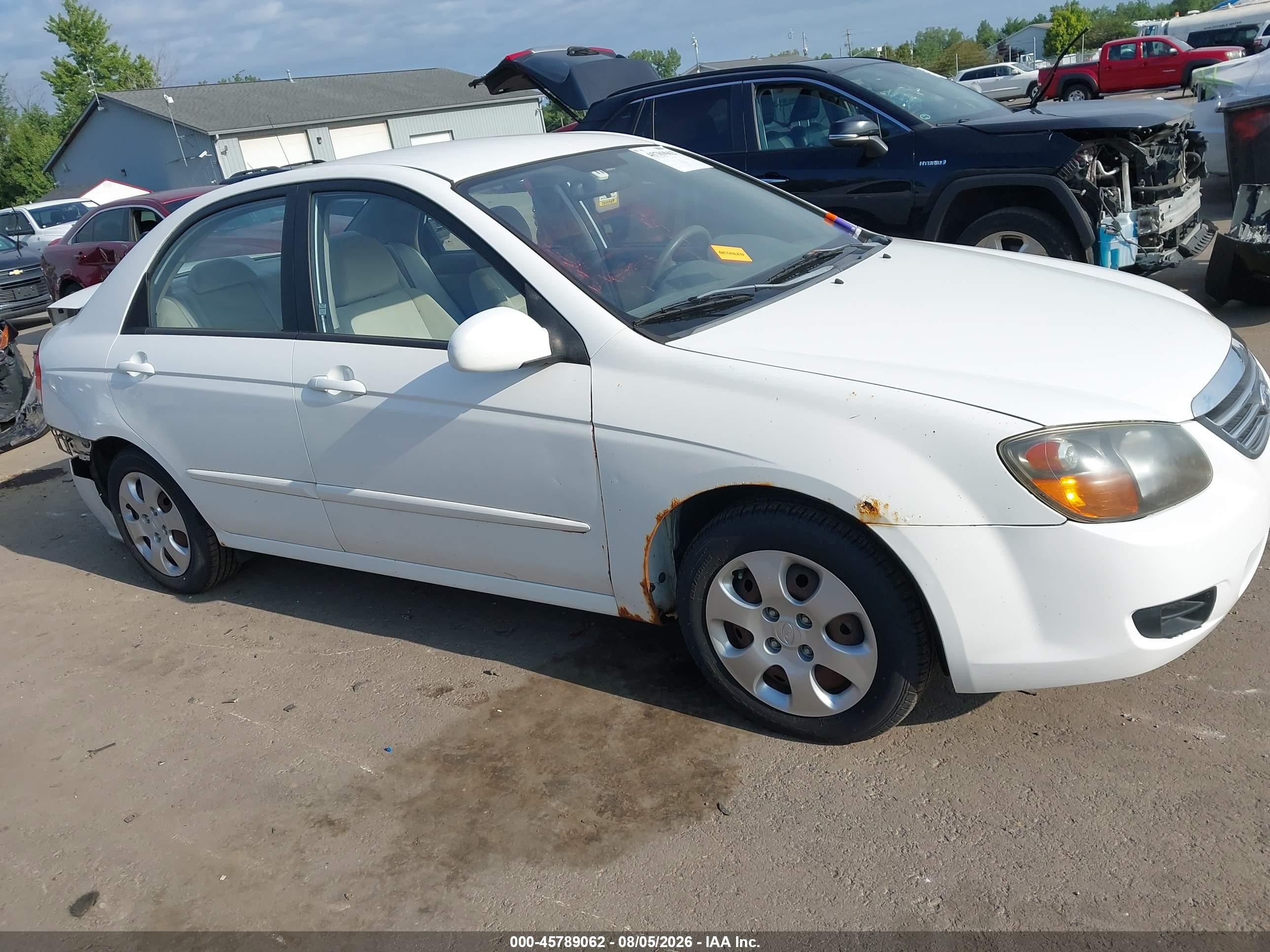 2009 Kia Spectra Ex White vin: KNAFE221395624031