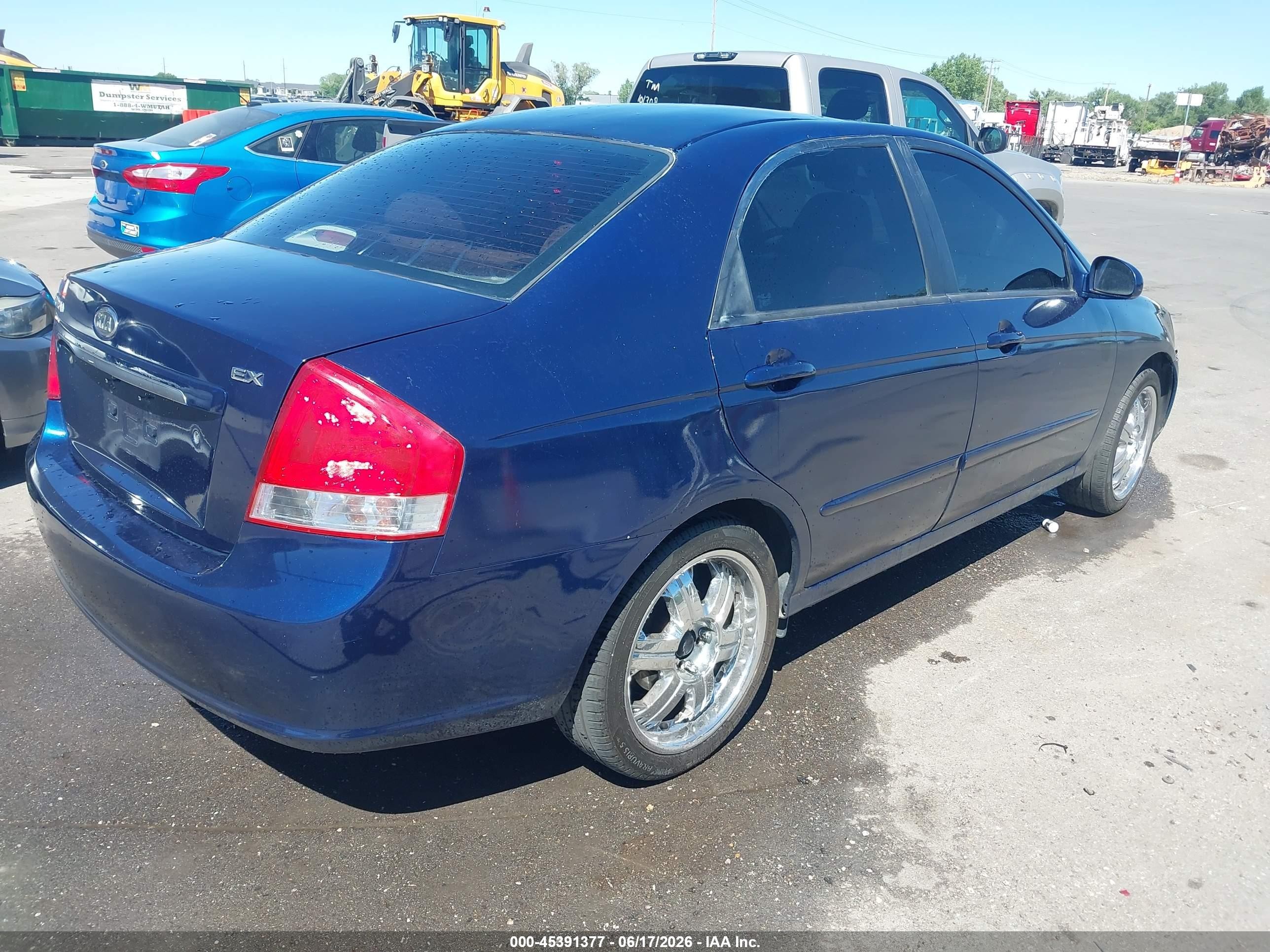 2009 Kia Spectra Ex Синий vin: KNAFE221495635605