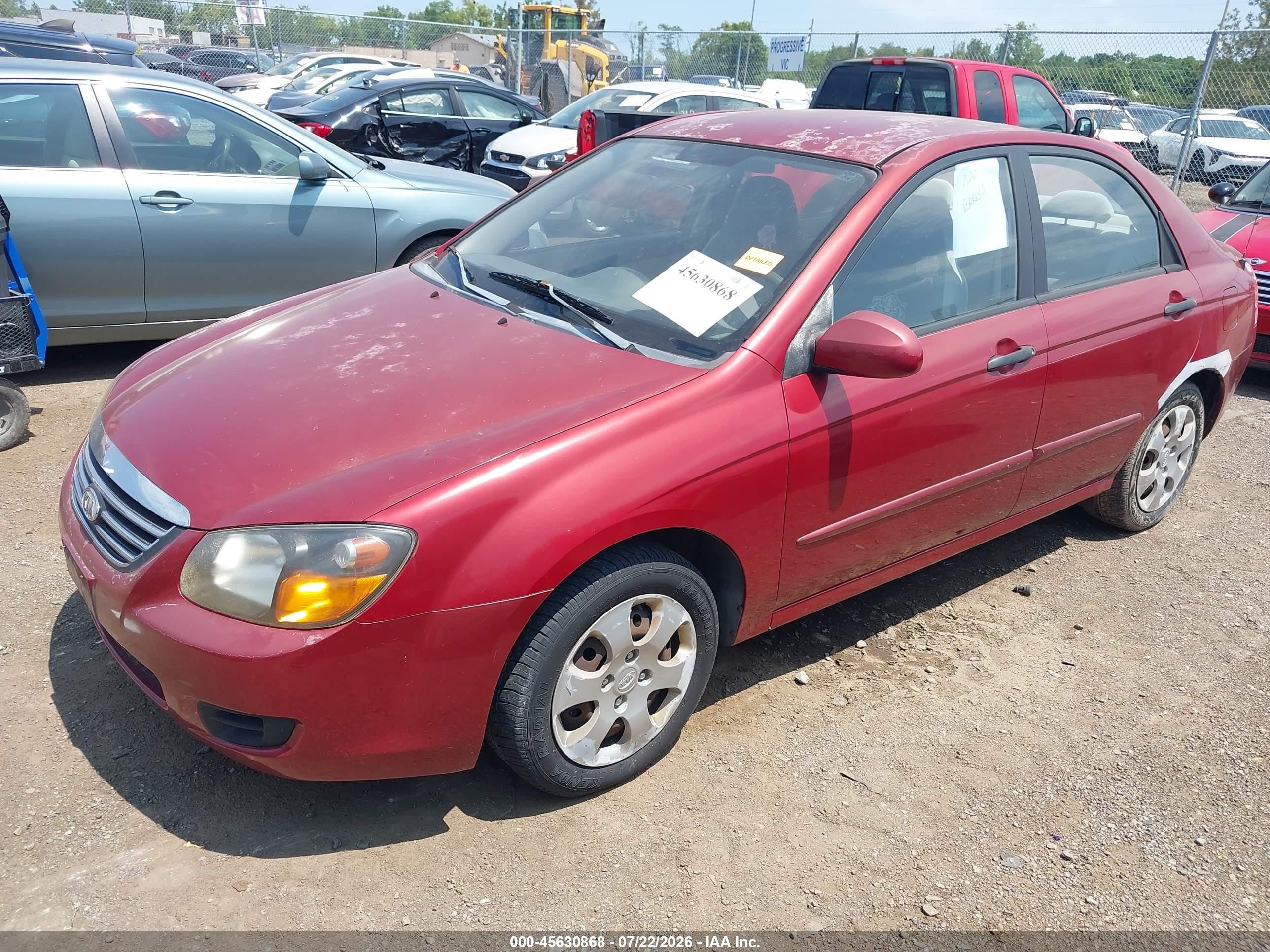 2009 Kia Spectra Ex Бордовый vin: KNAFE221895661897