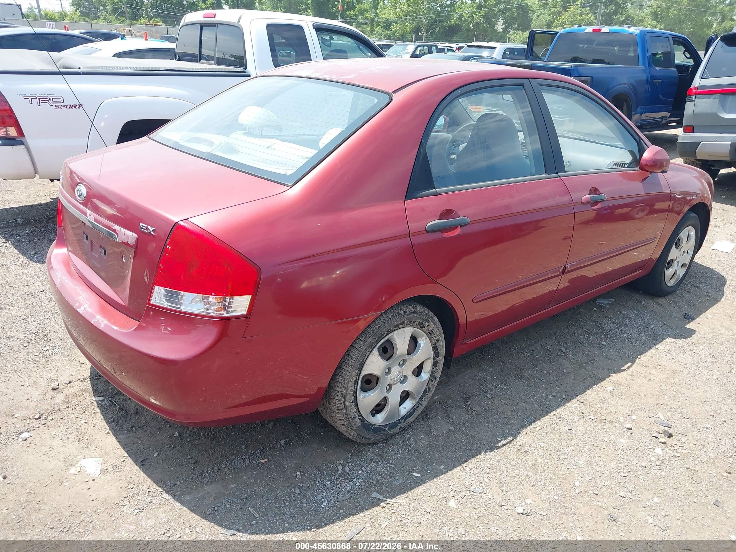 2009 Kia Spectra Ex Бордовый vin: KNAFE221895661897