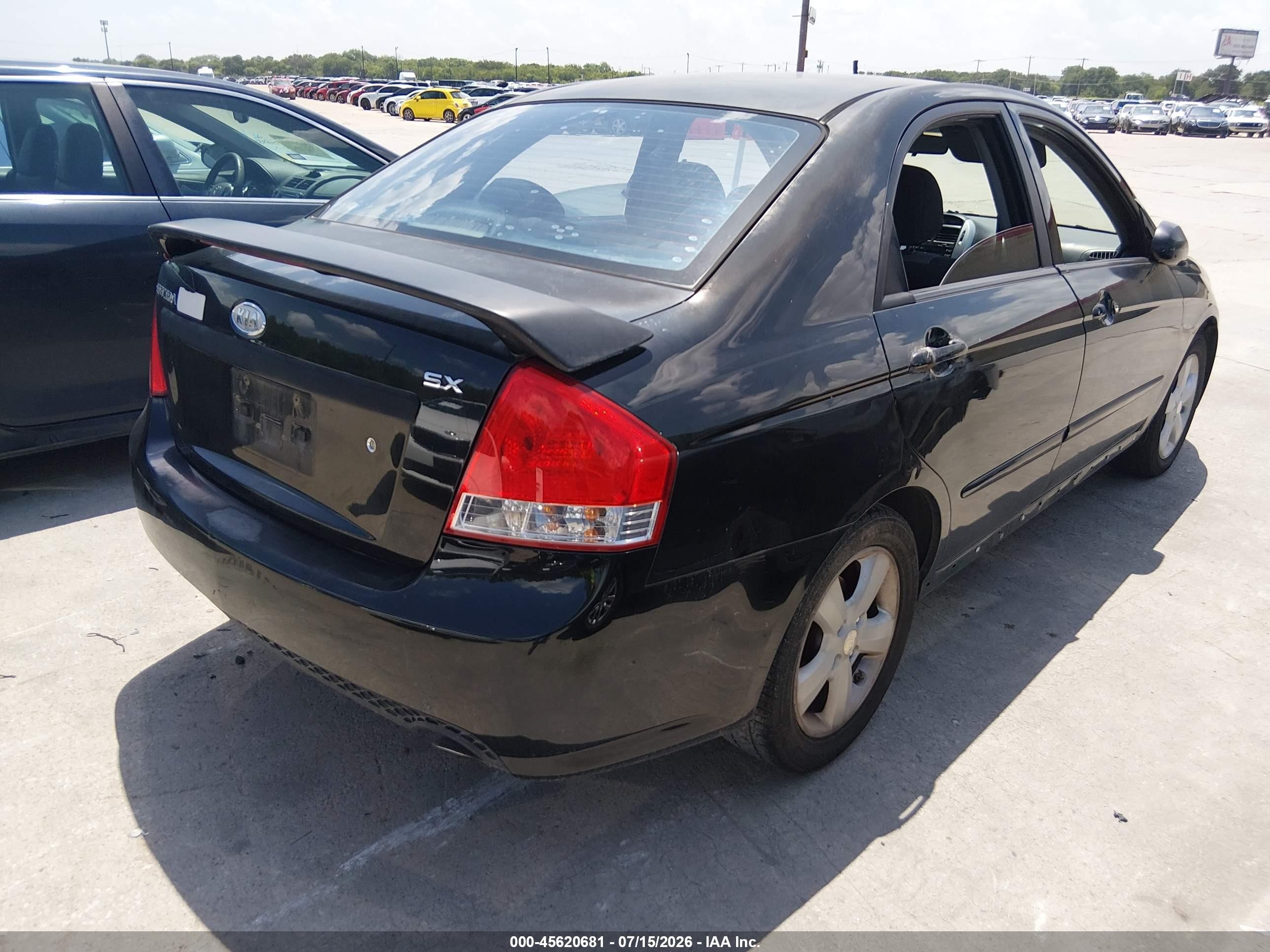 2009 Kia Spectra Sx Black vin: KNAFE221995027093