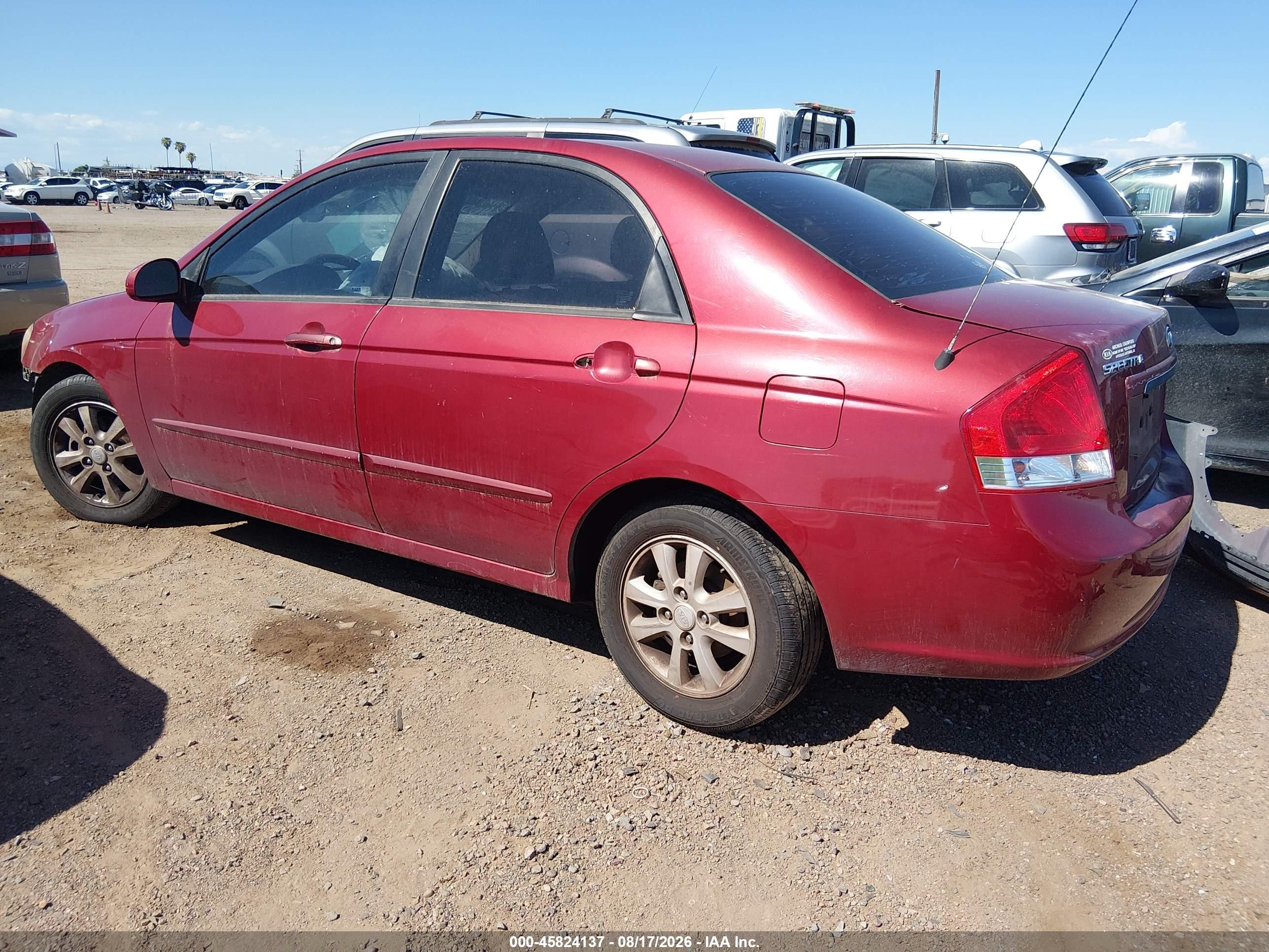 2009 Kia Spectra Ex Burgundy vin: KNAFE222295594724