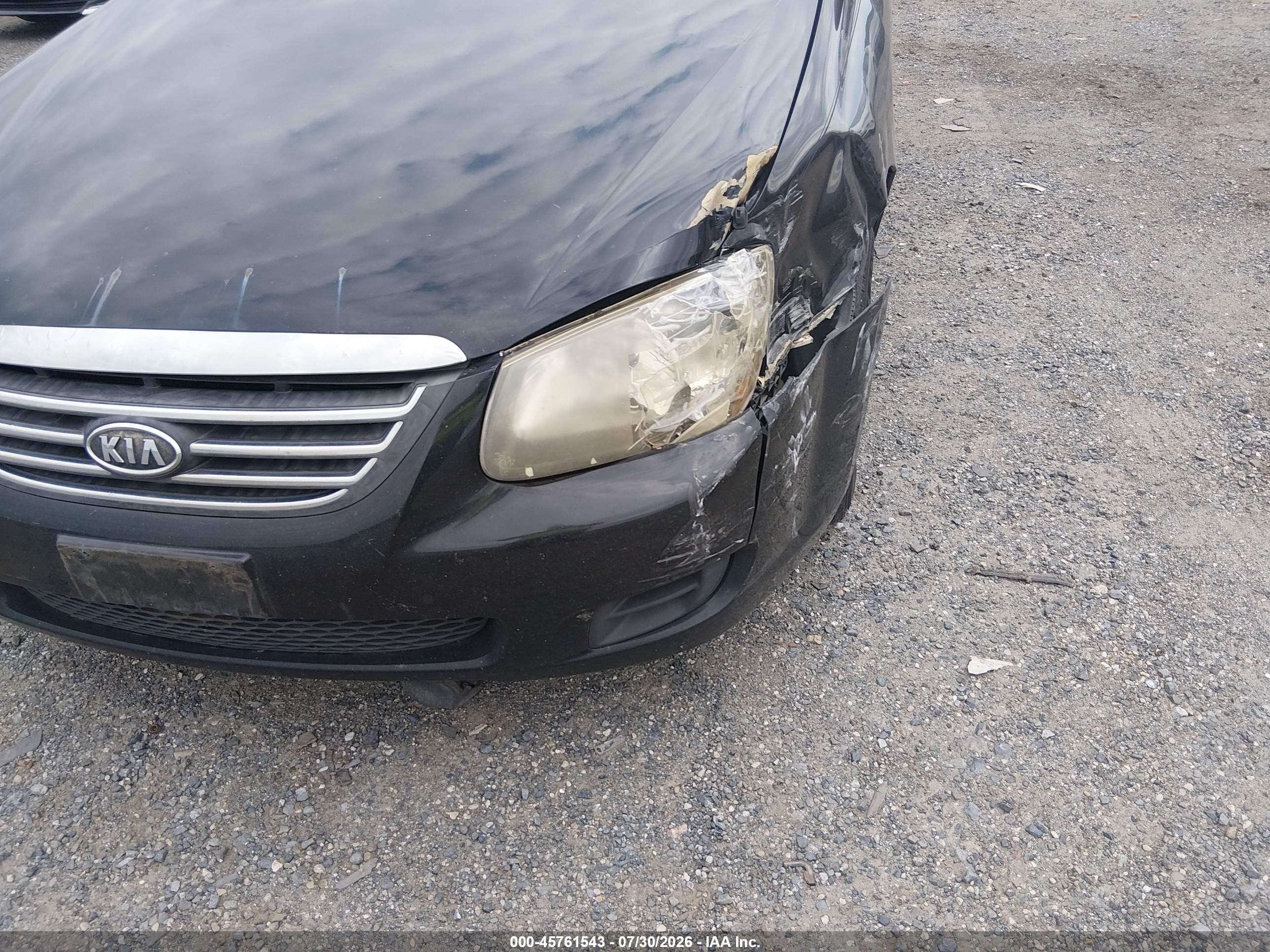 2009 Kia Spectra Lx Черный vin: KNAFE222495601186