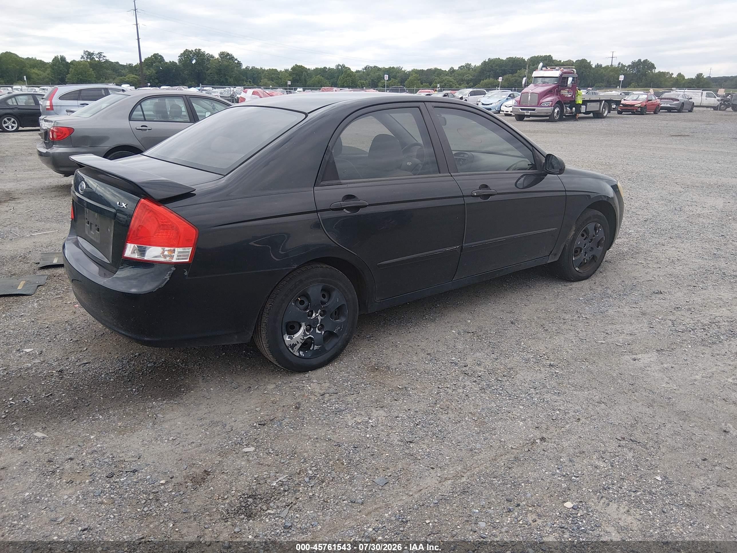 2009 Kia Spectra Lx Черный vin: KNAFE222495601186