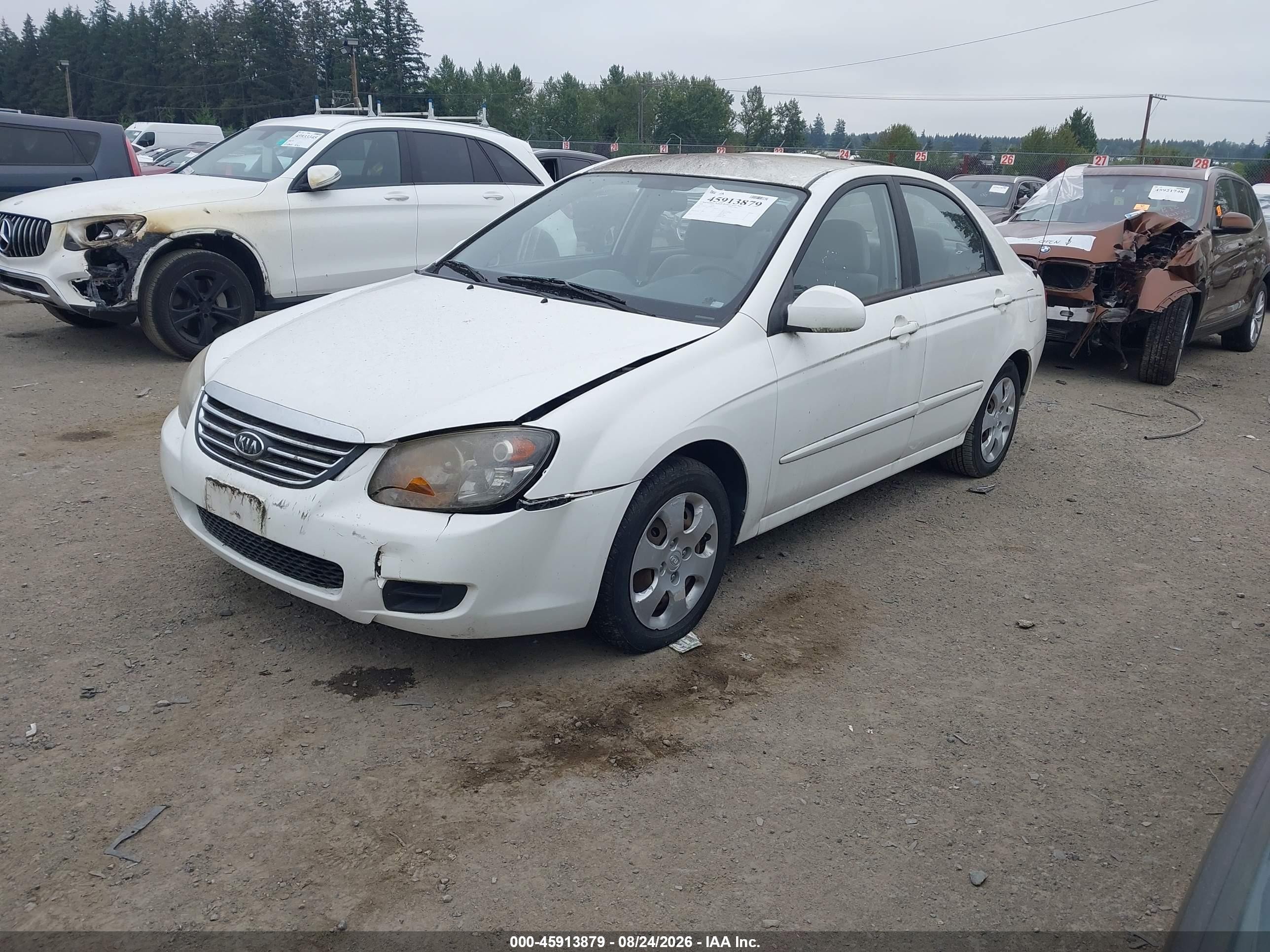 2009 Kia Spectra Ex White vin: KNAFE222695667710