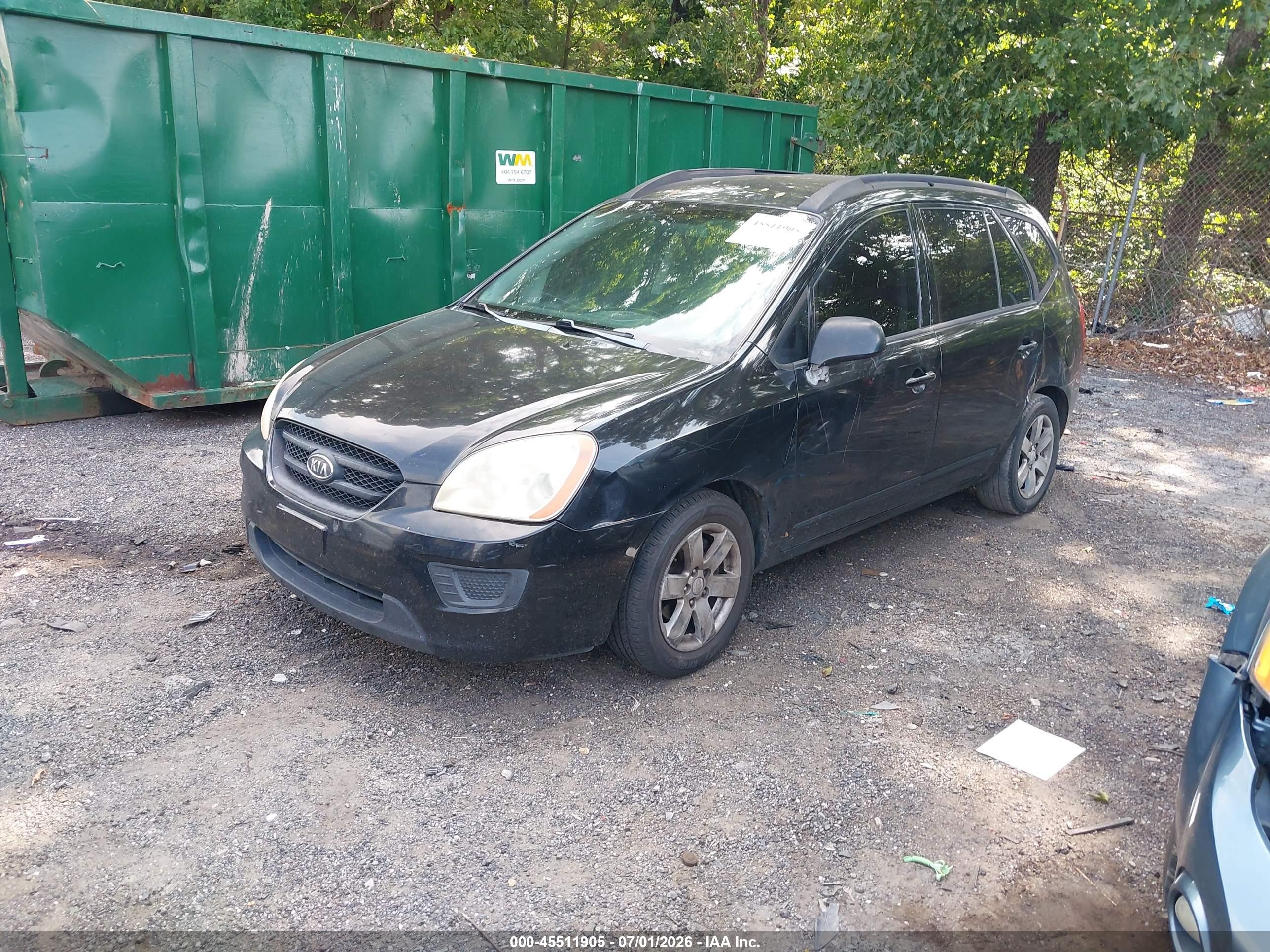 2008 Kia Rondo Lx Black vin: KNAFG525787210557