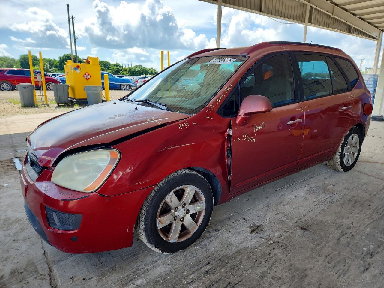 2007 Kia Rondo Lx Красный vin: KNAFG525X77052486