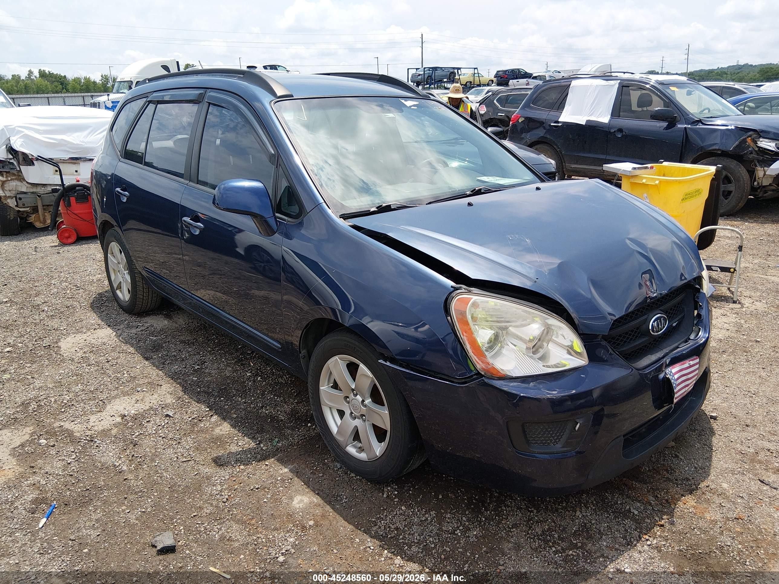 2008 Kia Rondo Lx V6 Blue vin: KNAFG526187145357