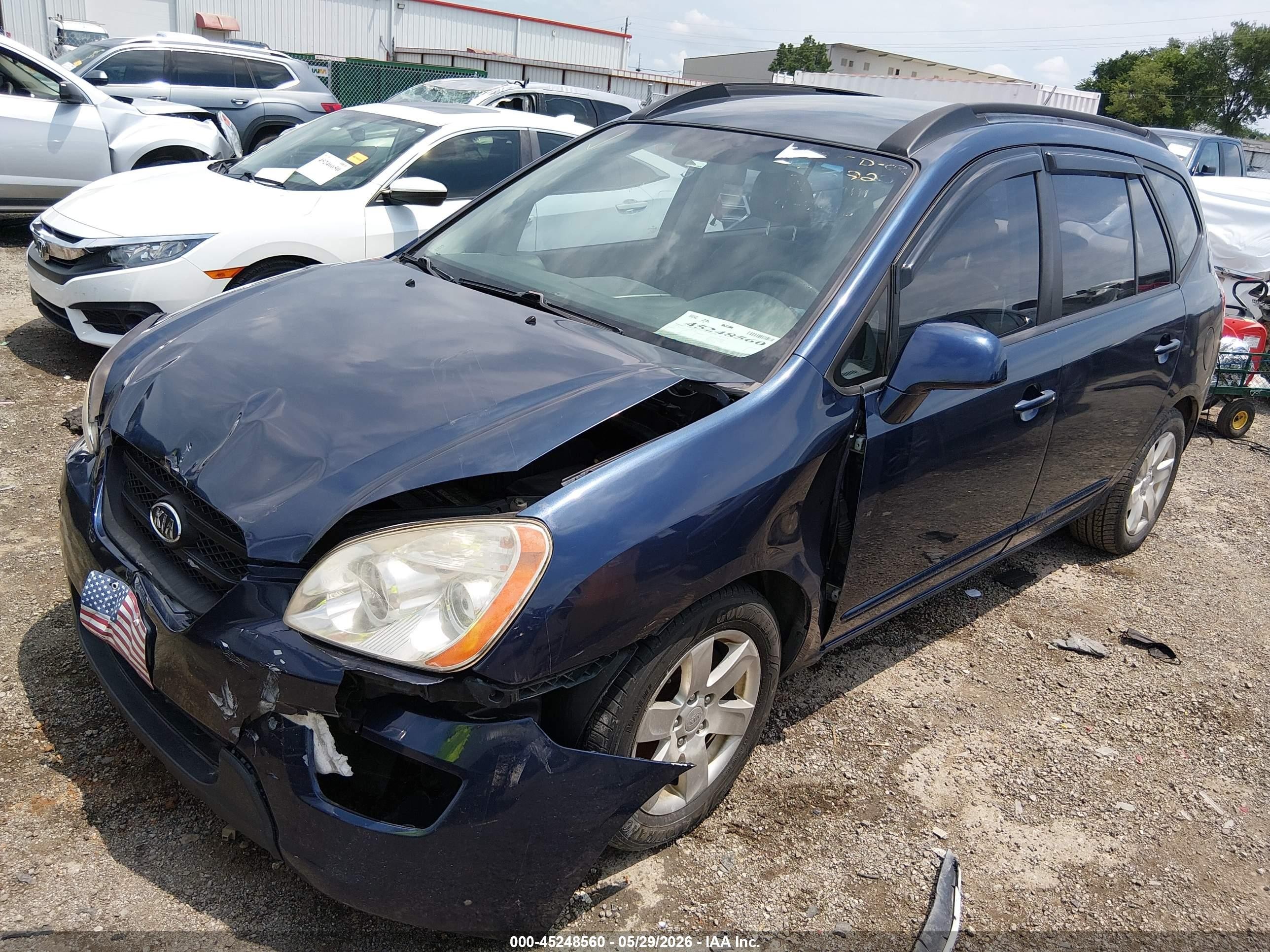 2008 Kia Rondo Lx V6 Синий vin: KNAFG526187145357