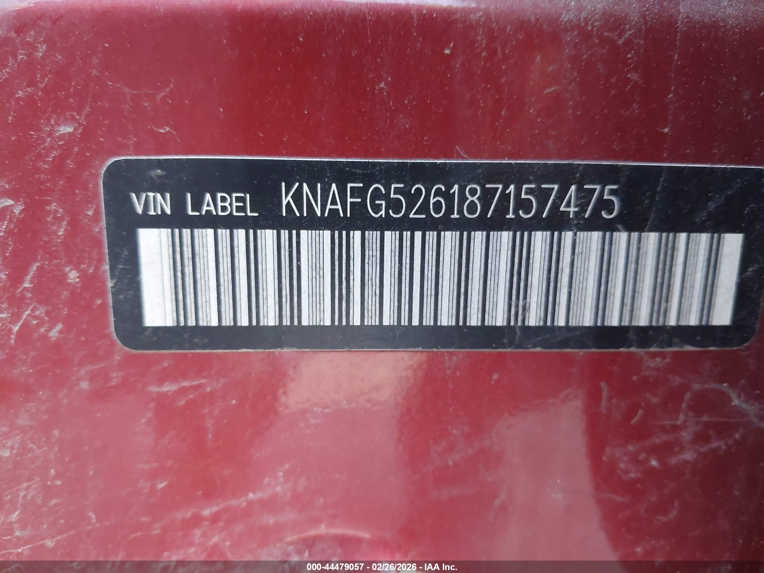 2008 Kia Rondo Lx V6 Orange vin: KNAFG526187157475