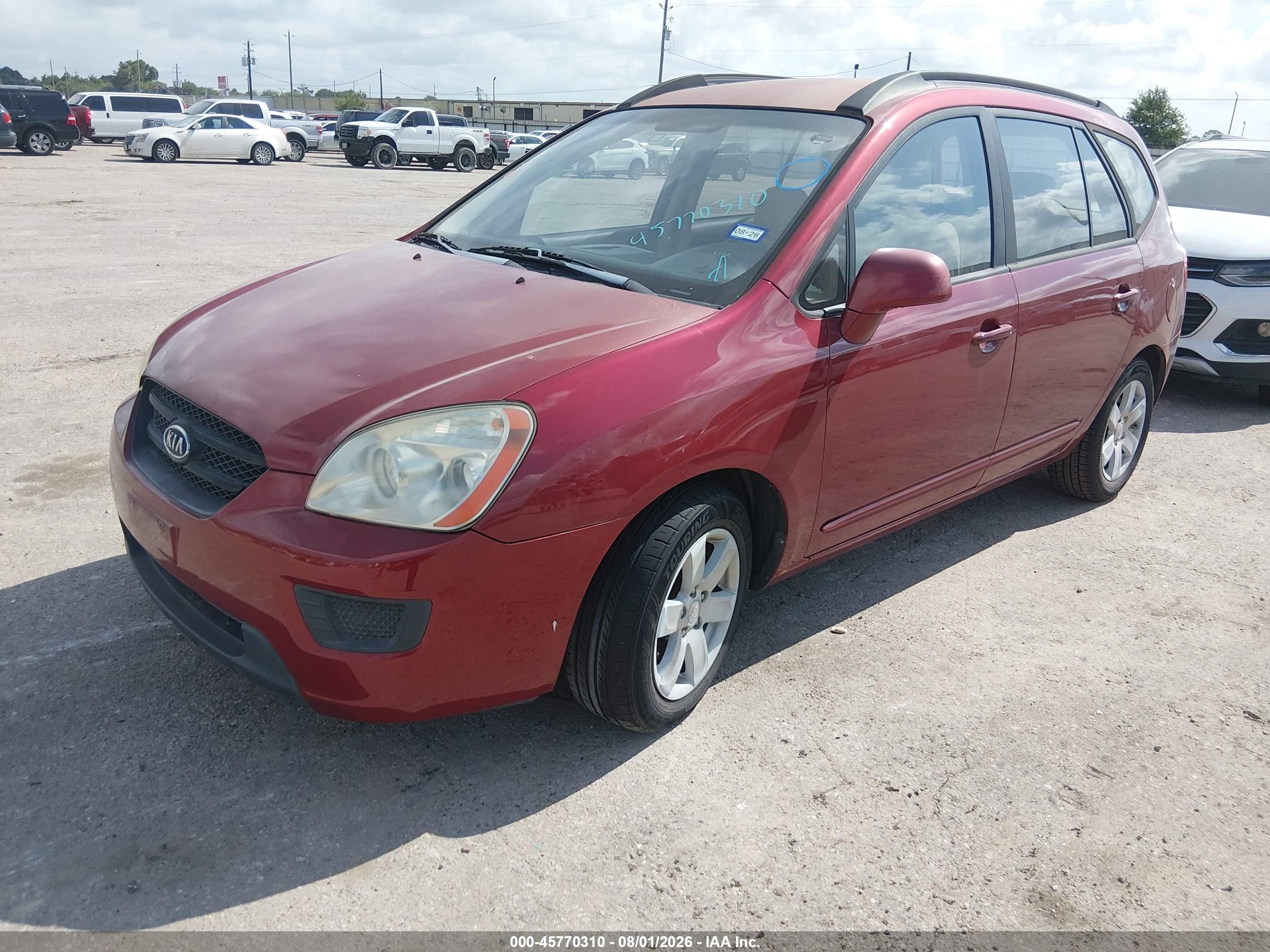 2008 Kia Rondo Lx V6 Red vin: KNAFG526387154044