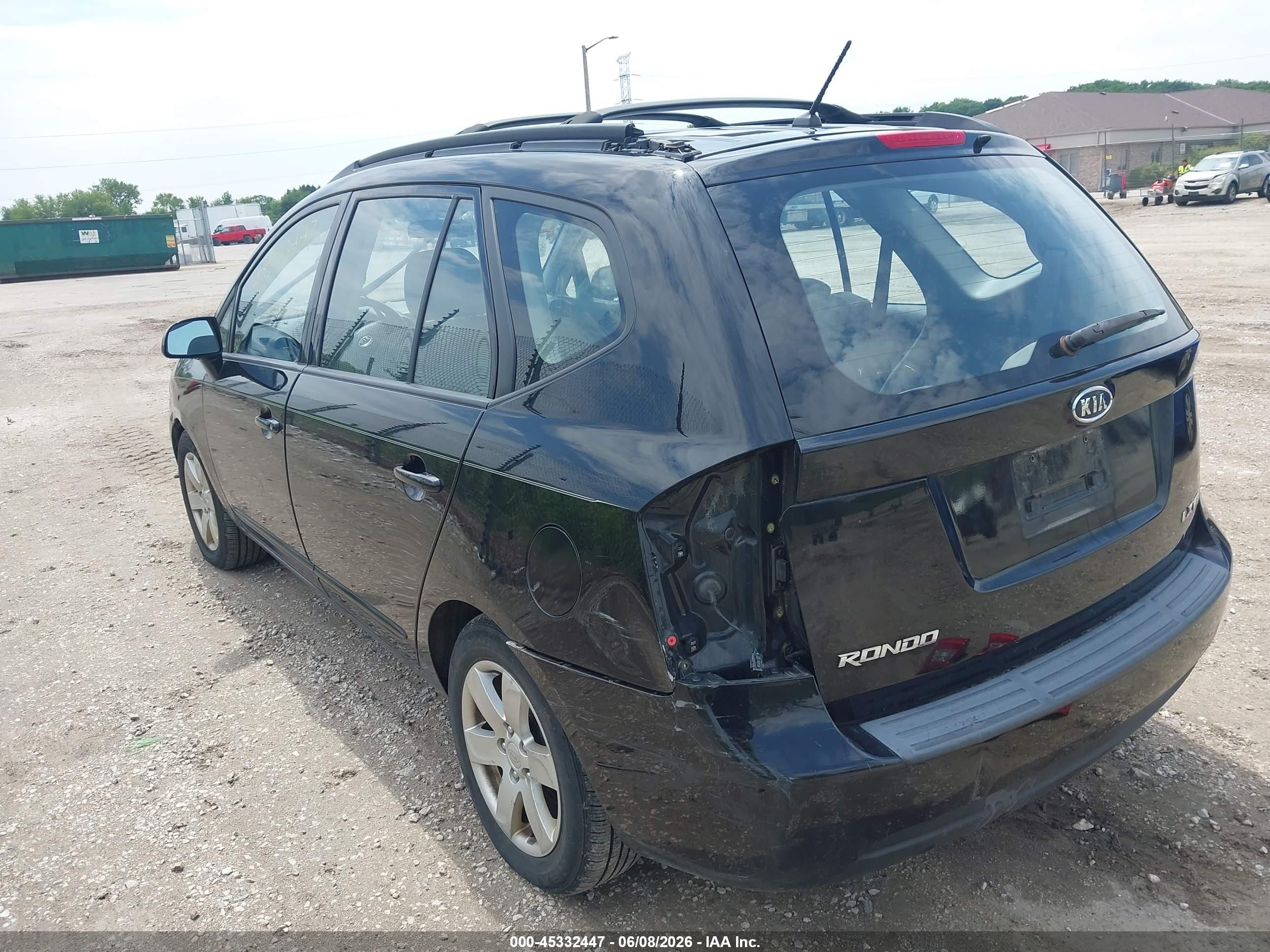 2008 Kia Rondo Lx V6 Black vin: KNAFG526587176837