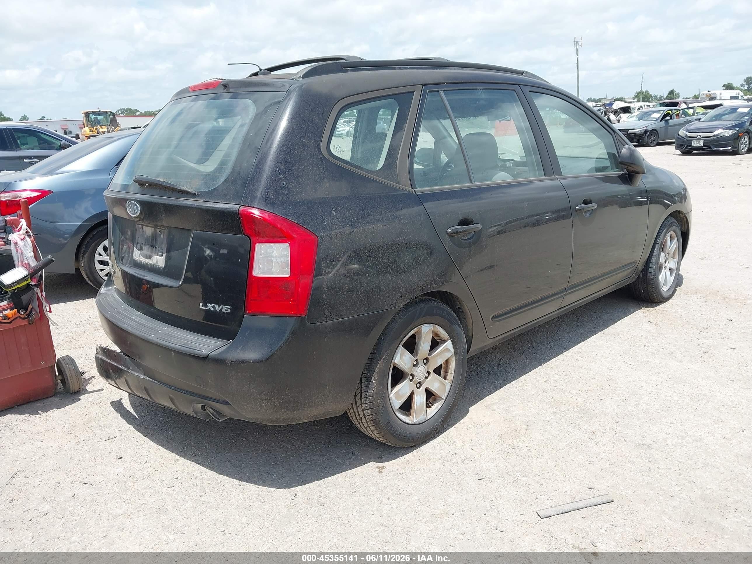 2007 Kia Rondo Lx V6 Black vin: KNAFG526977082393