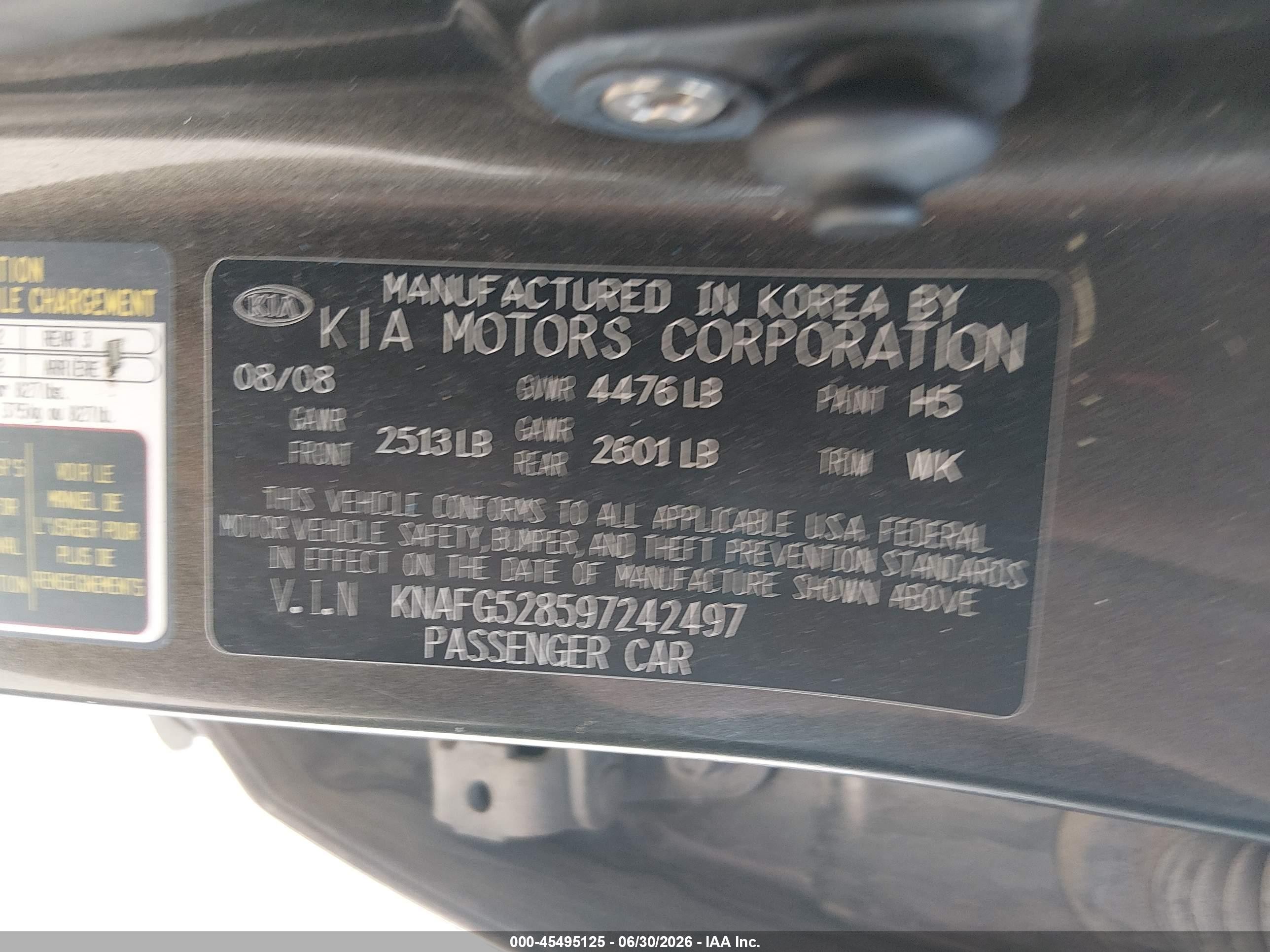 2009 Kia Rondo Lx Gray vin: KNAFG528597242497