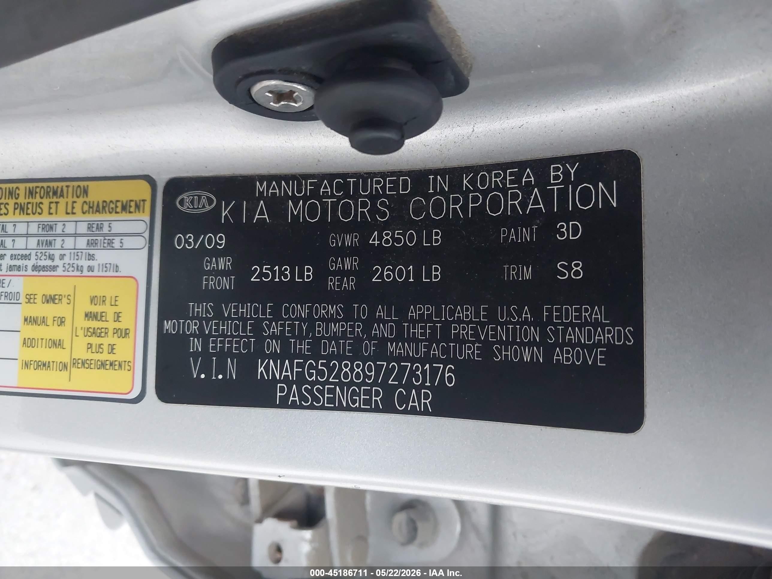 2009 Kia Rondo Lx Silver vin: KNAFG528897273176