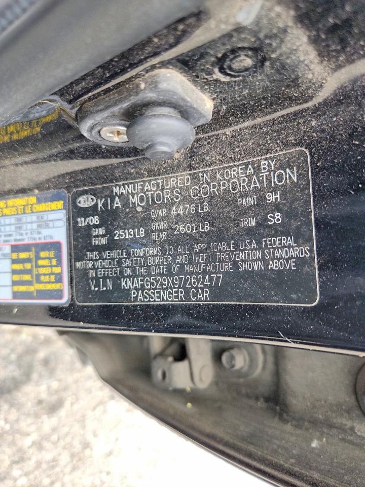 2009 Kia Rondo Base Black vin: KNAFG529X97262477