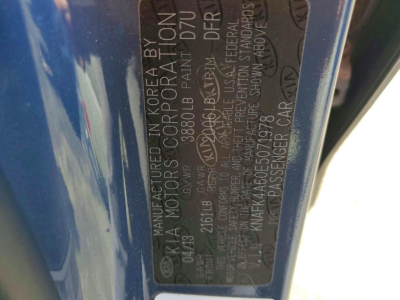 2014 Kia Forte Lx Blue vin: KNAFK4A60E5071978