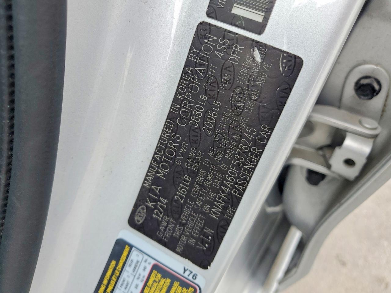 2015 Kia Forte Lx Silver vin: KNAFK4A60F5378245