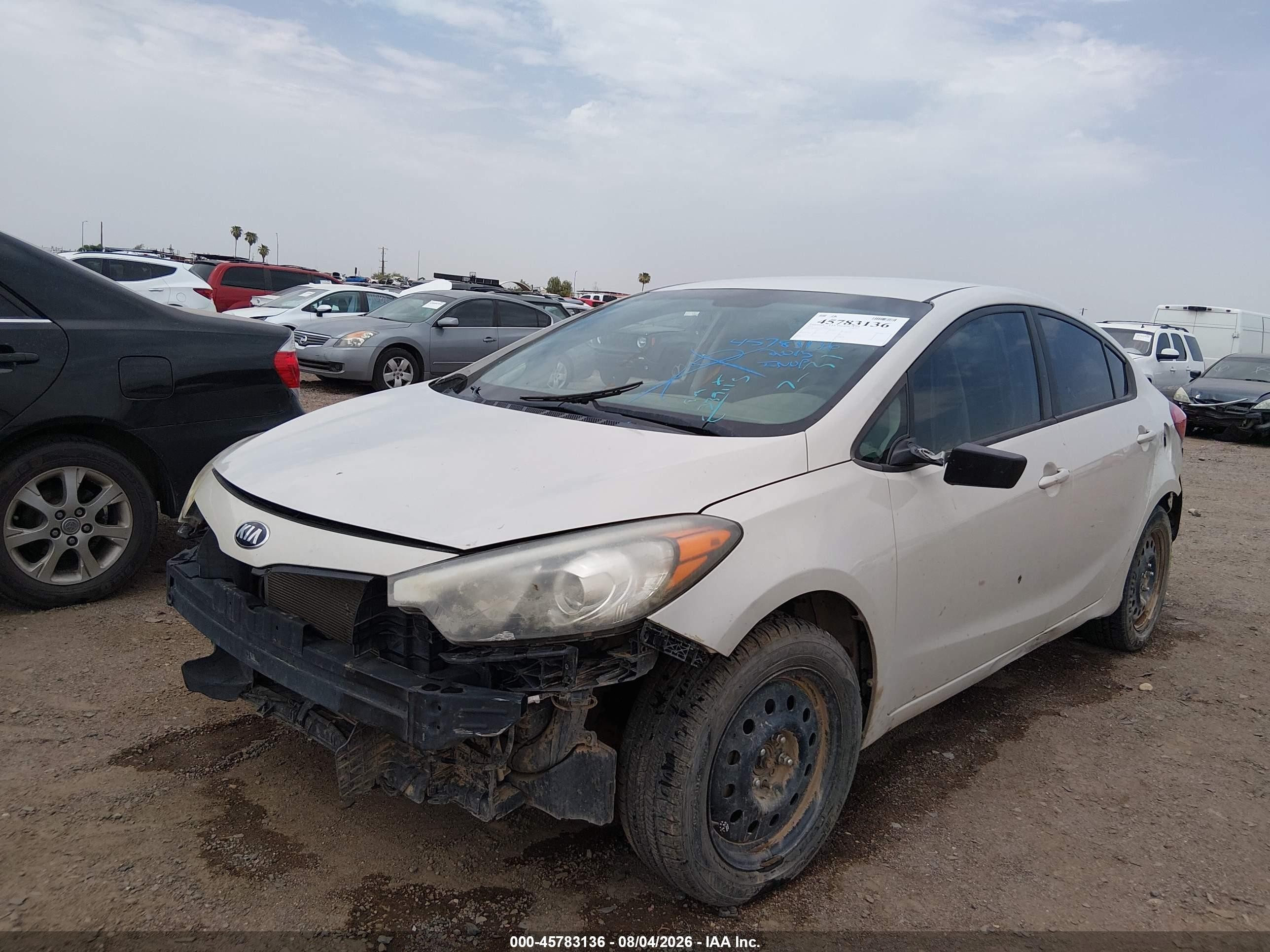 2015 Kia Forte Lx White vin: KNAFK4A61F5339115