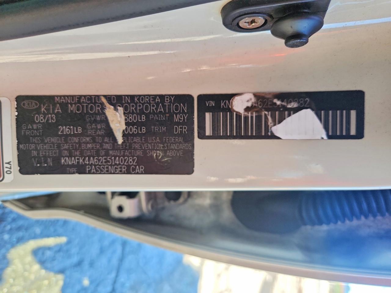 2014 Kia Forte Lx Белый vin: KNAFK4A62E5140282