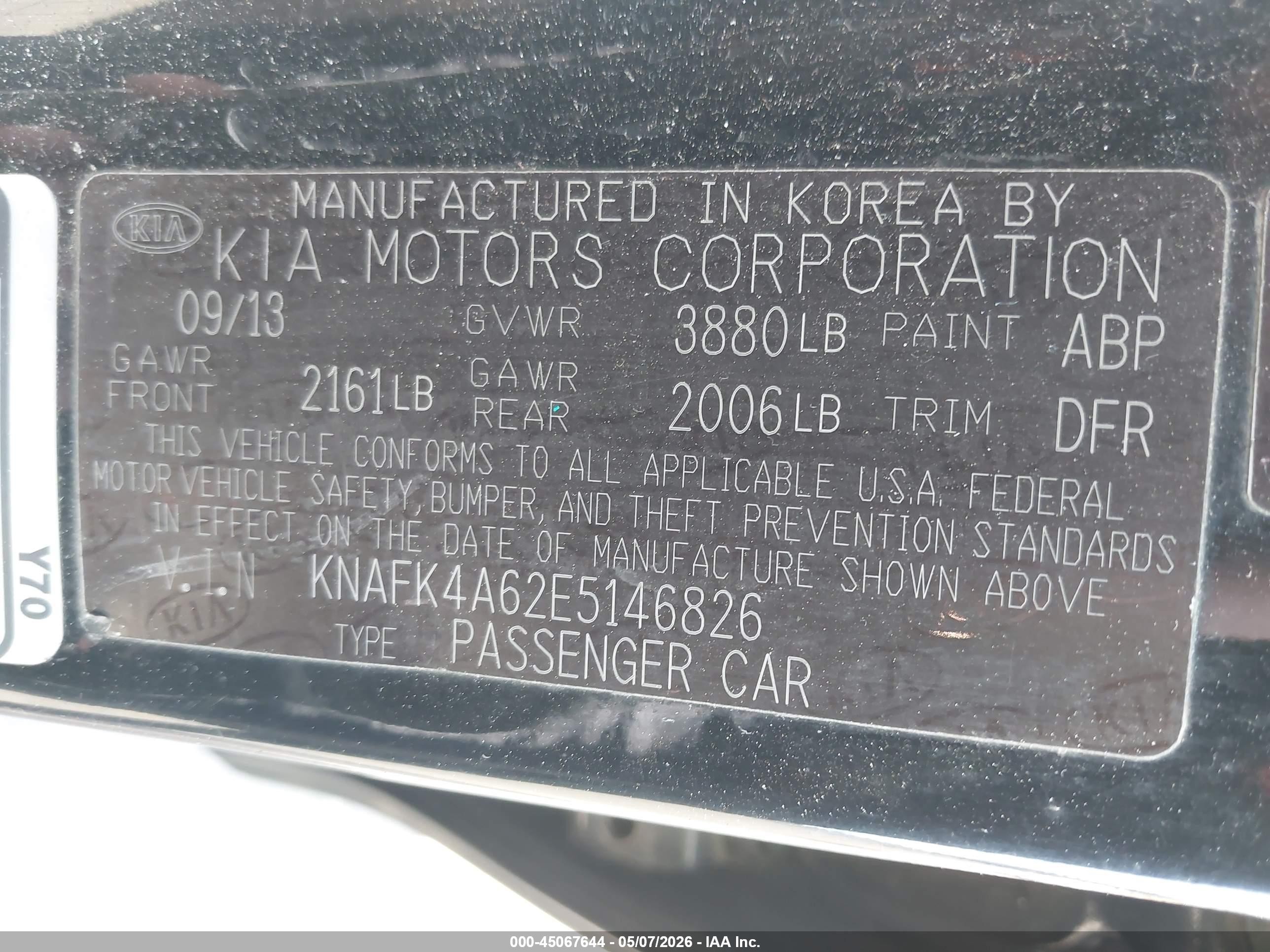 2014 Kia Forte Lx Black vin: KNAFK4A62E5146826
