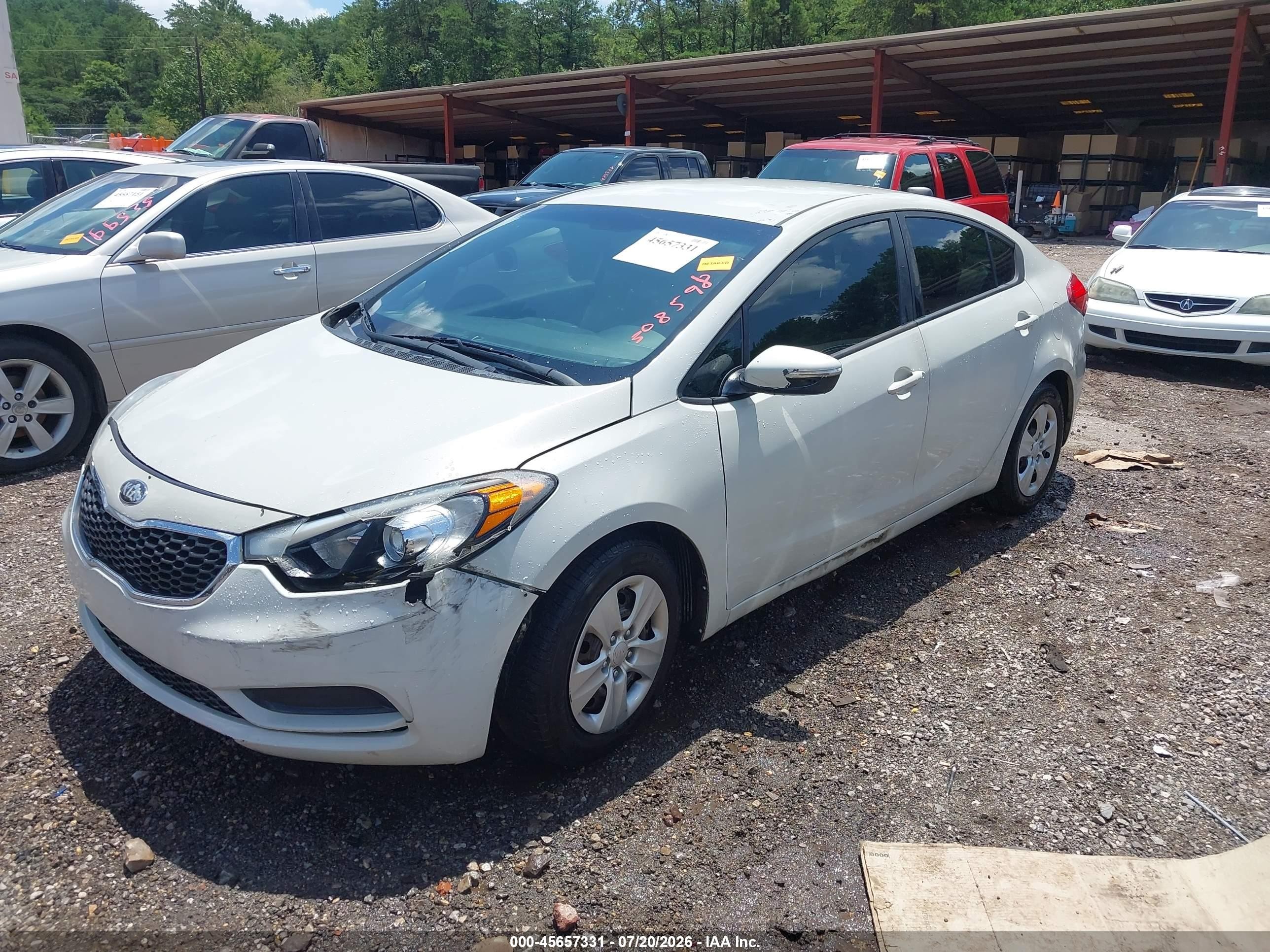 2015 Kia Forte Lx White vin: KNAFK4A62F5308598