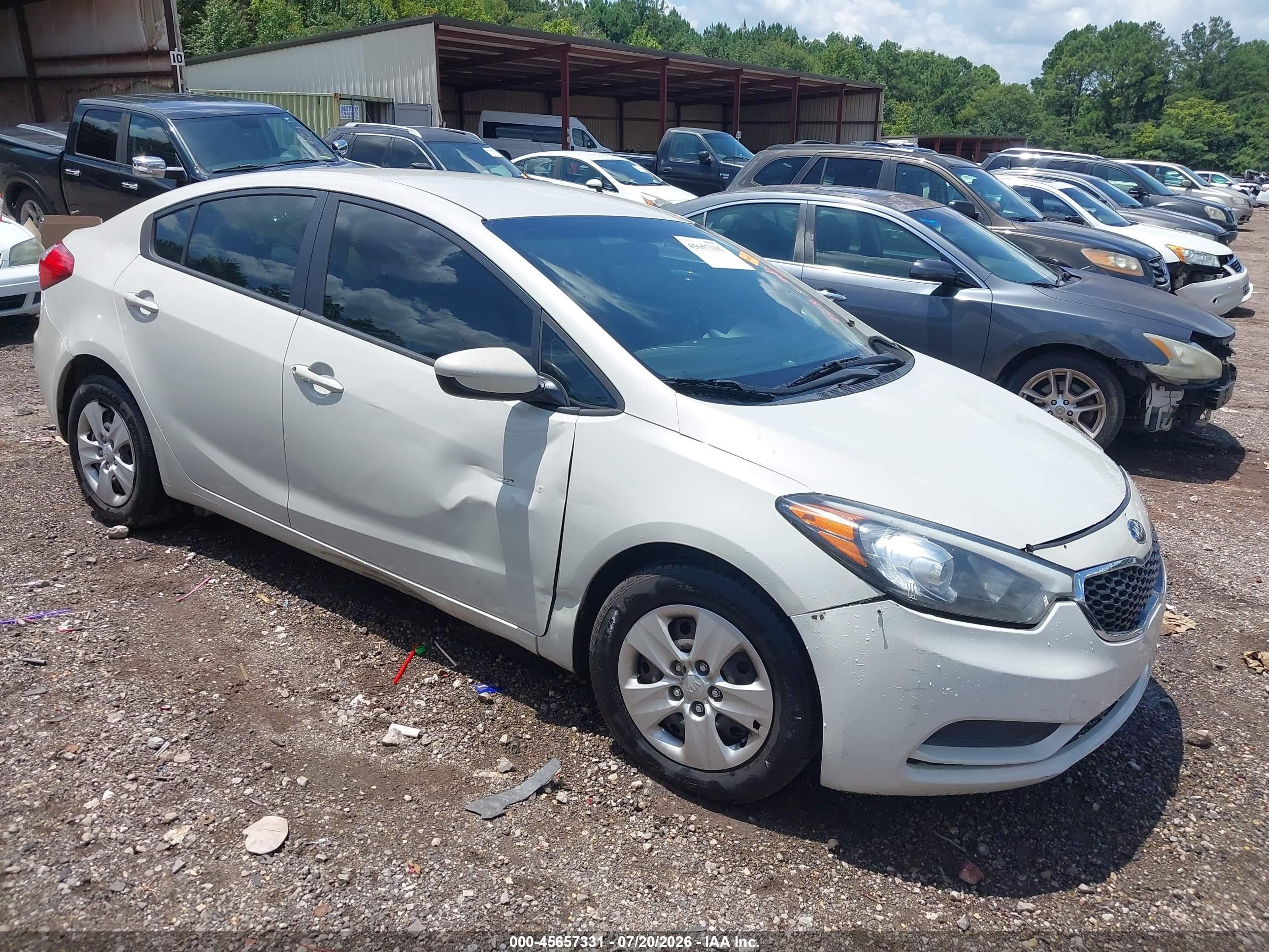 2015 Kia Forte Lx White vin: KNAFK4A62F5308598