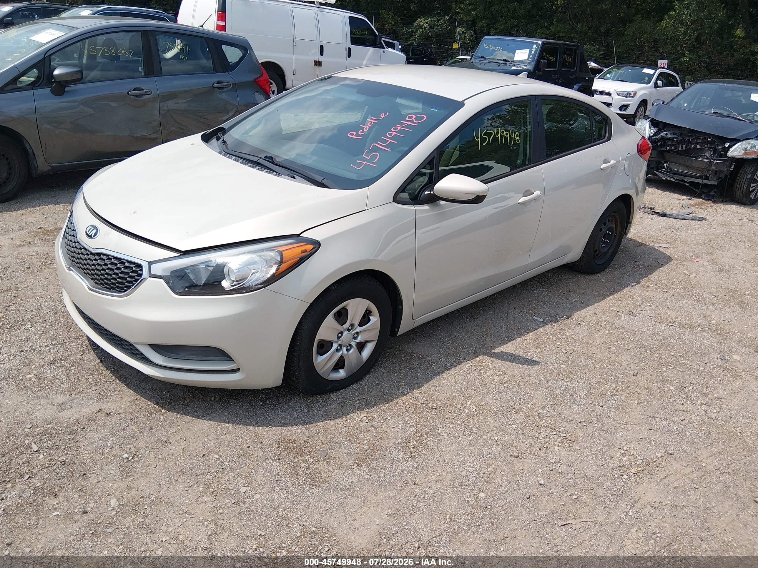 2015 Kia Forte Lx White vin: KNAFK4A62F5379574