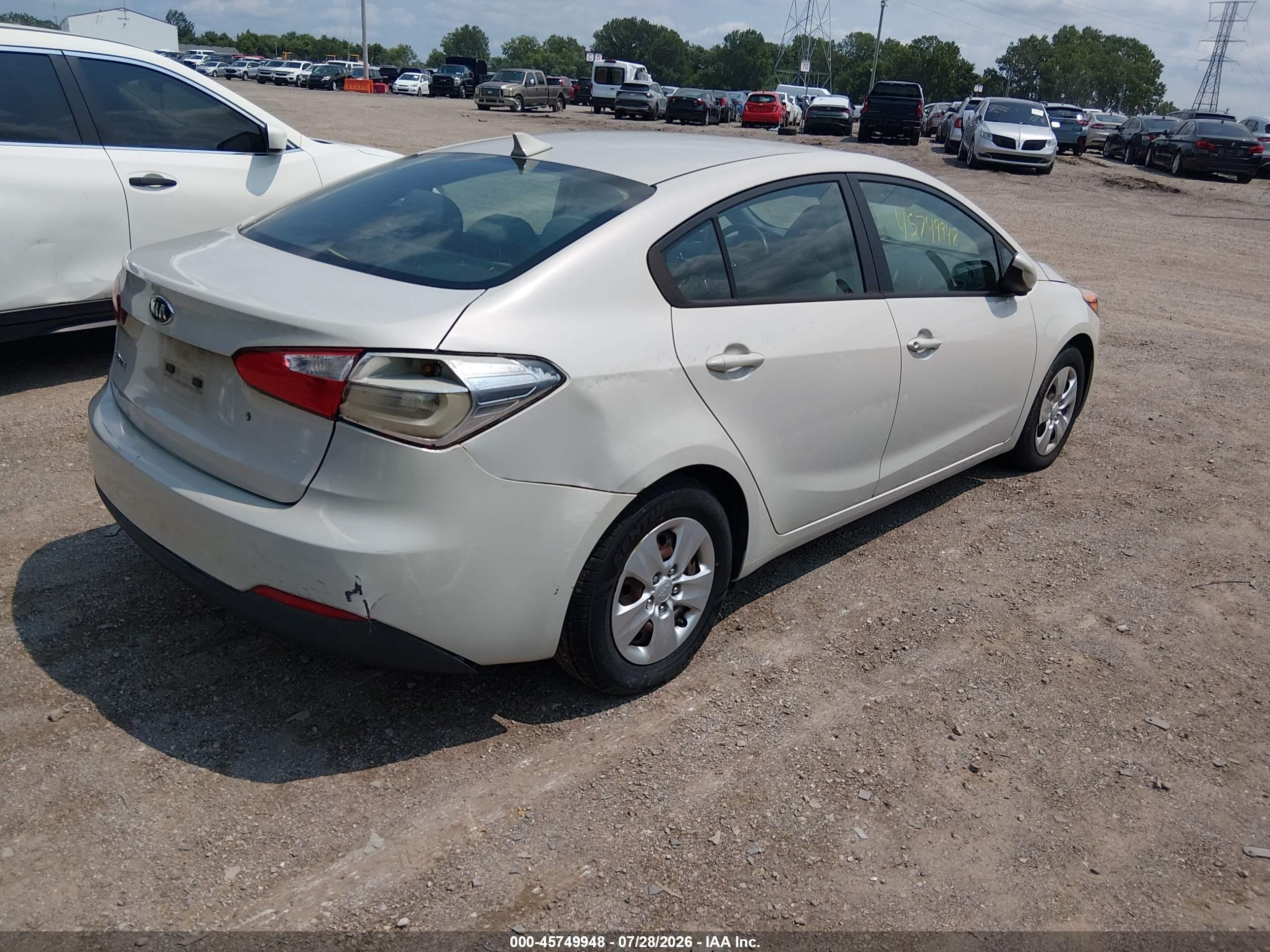 2015 Kia Forte Lx White vin: KNAFK4A62F5379574